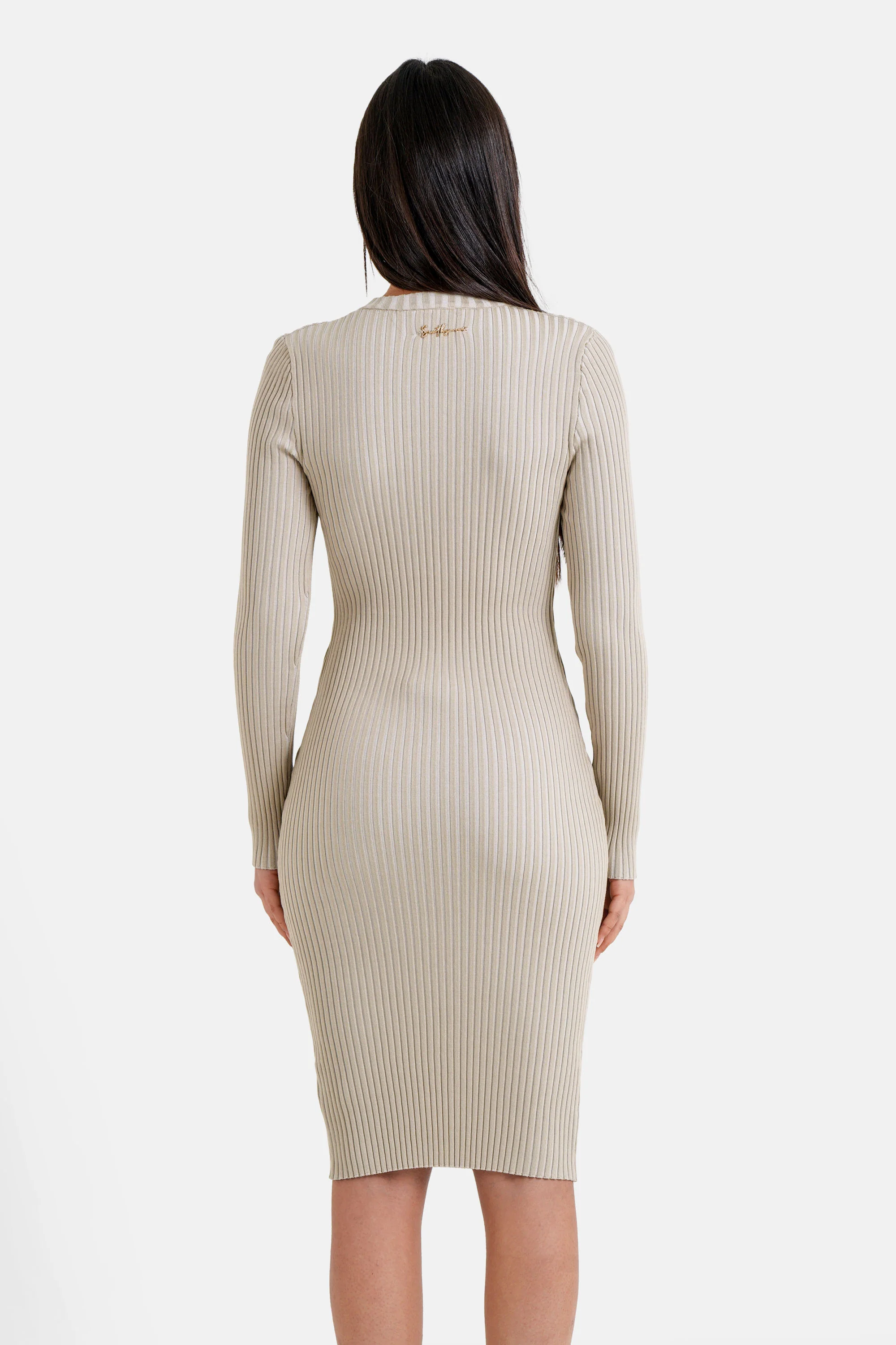 KNITTED bicolored l/s dress - Image 5