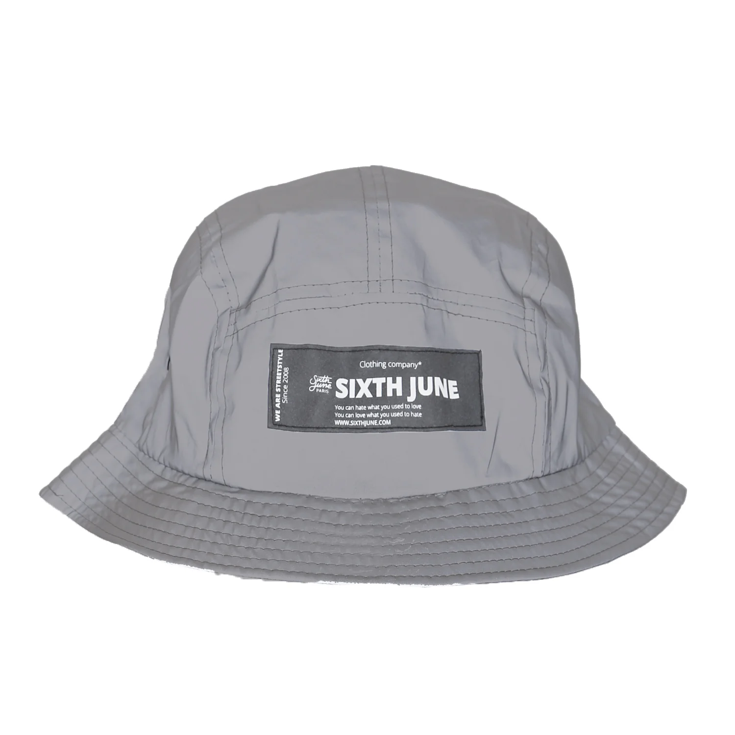 Bob réfléchissant patch logo gris