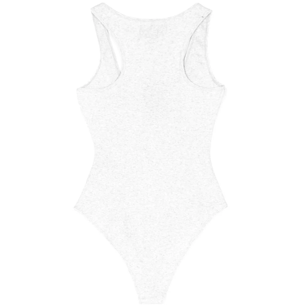 Body côtelé boutons Gris clair - Image 7