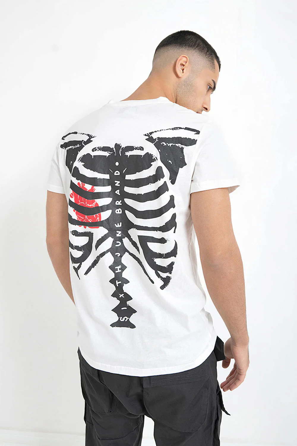 T-shirt squelette arrière Blanc