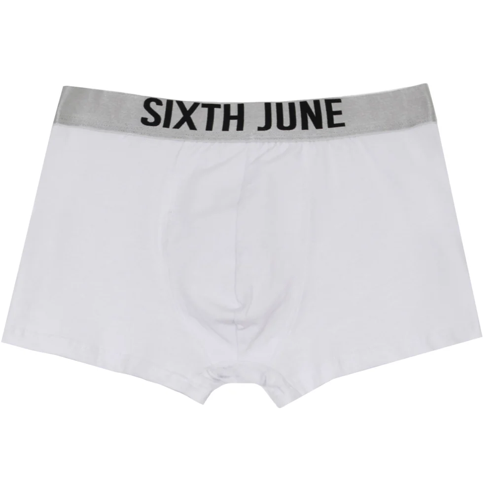 Boxer uni texte Blanc