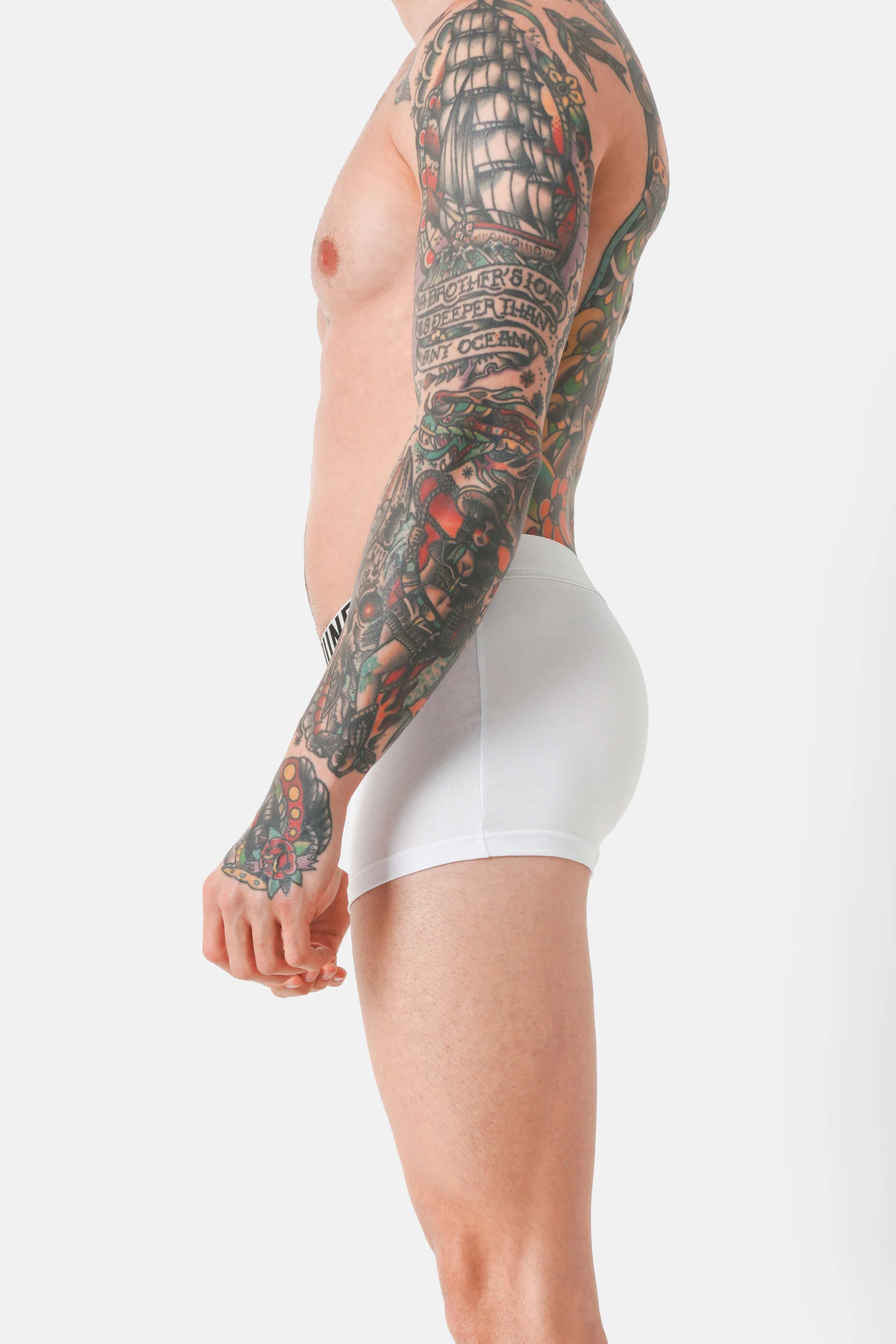 Boxer uni texte Blanc - Image 3