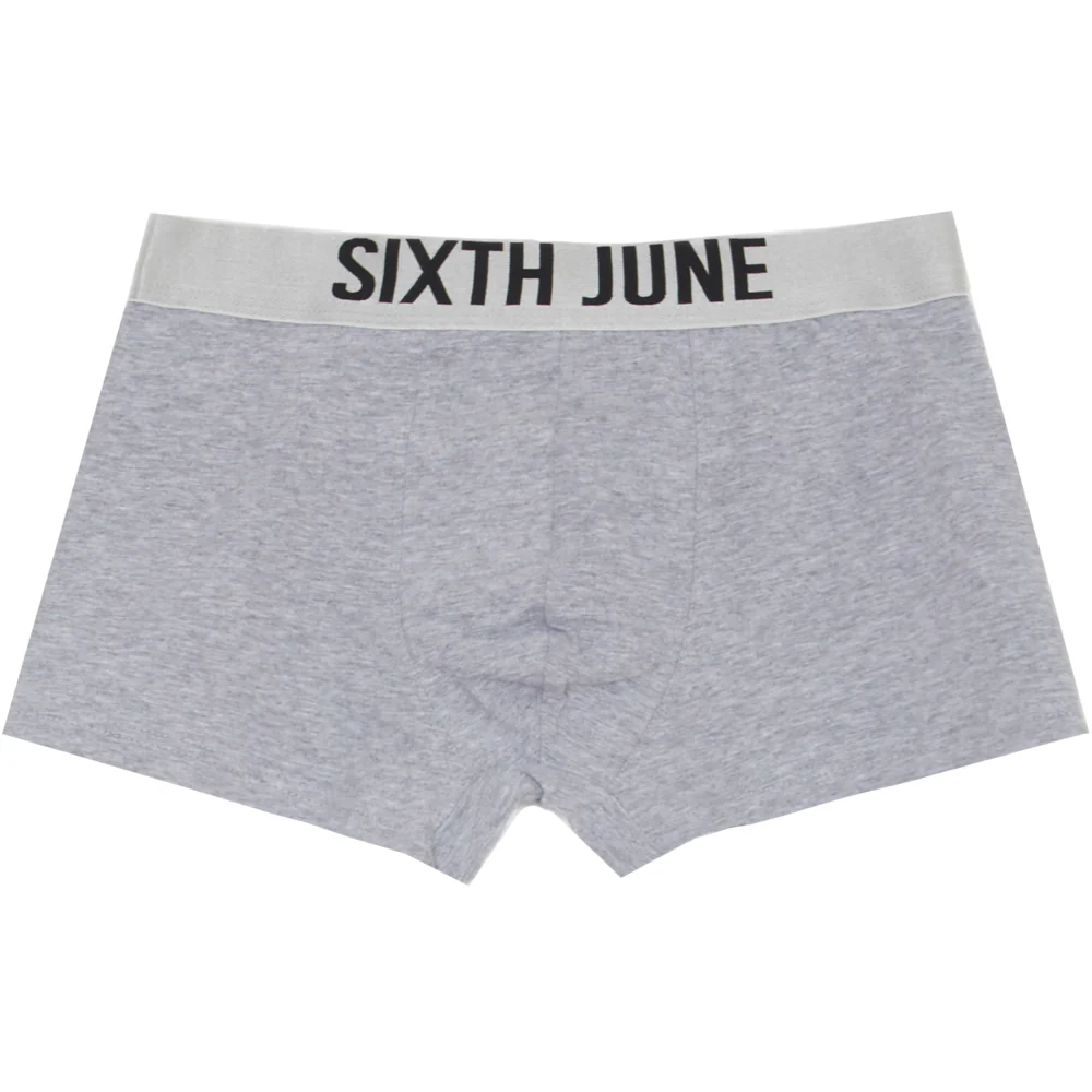 Boxer uni texte Gris