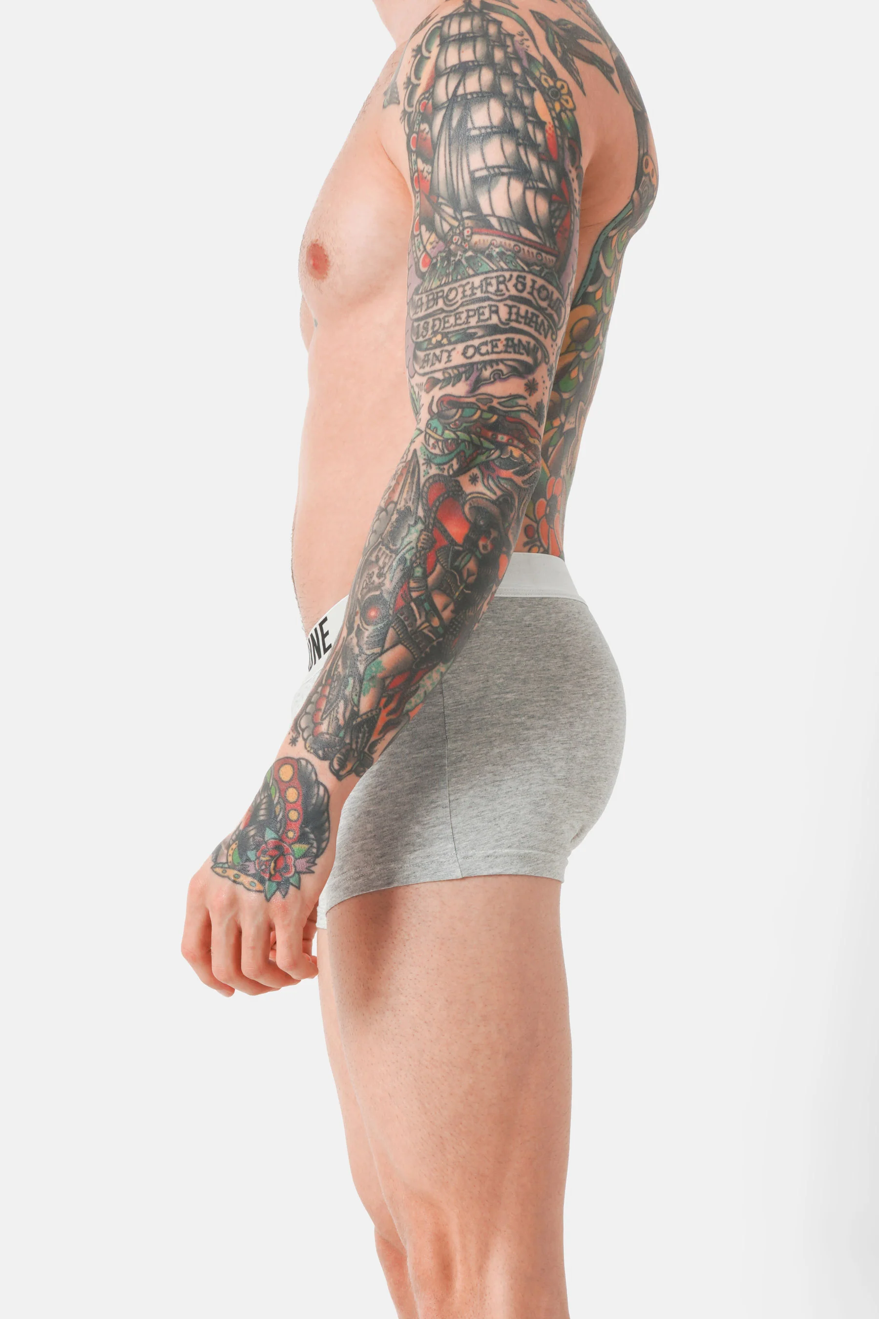 Boxer uni texte Gris - Image 3