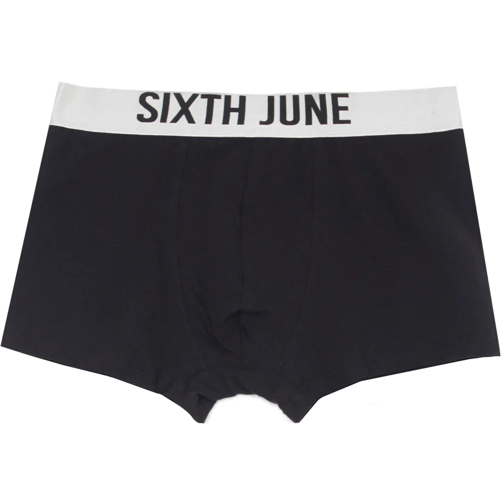 Boxer uni texte Noir