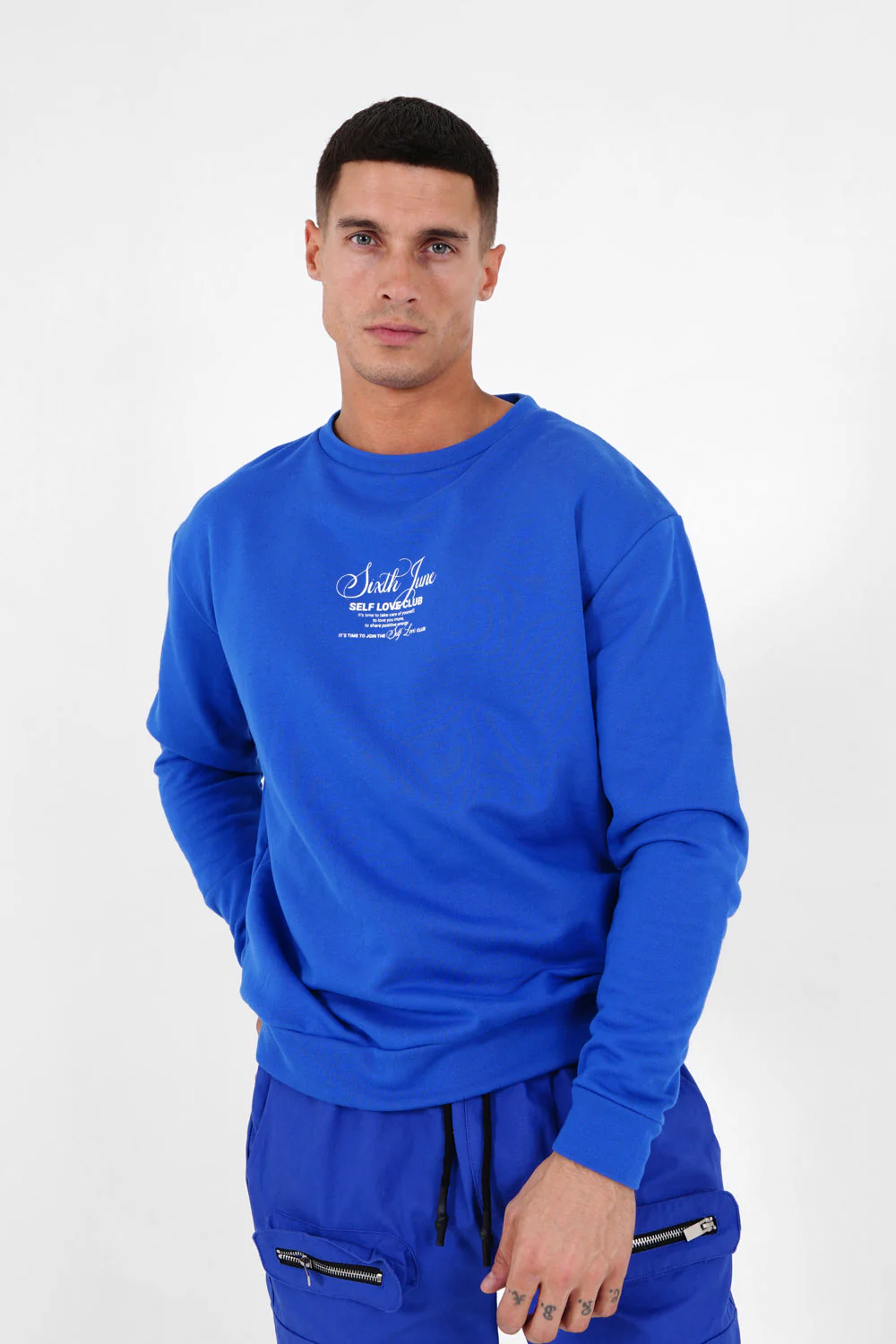 Sweat logo signature Bleu foncé