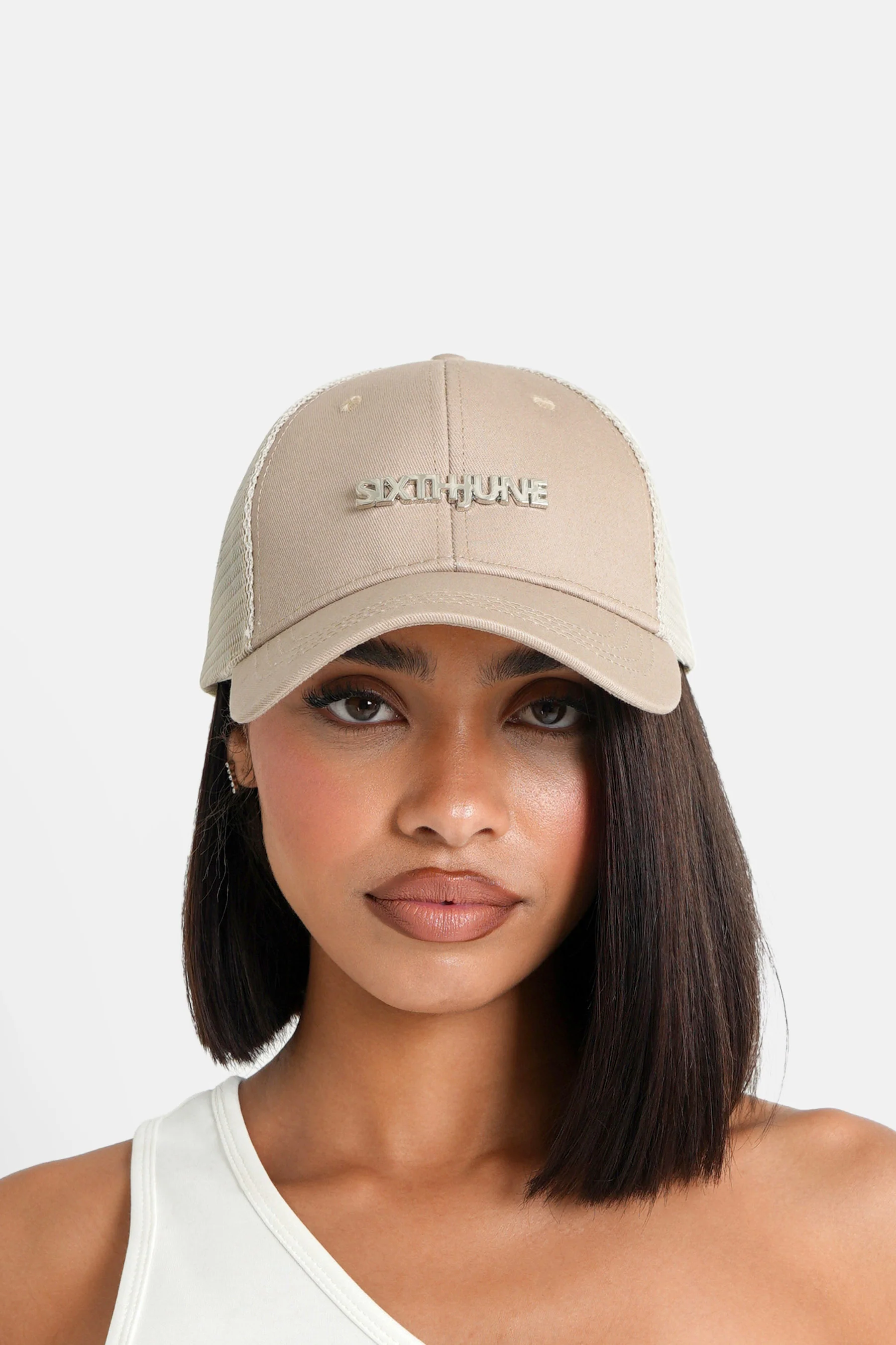 Casquette logo métallique nylon Beige - Image 5