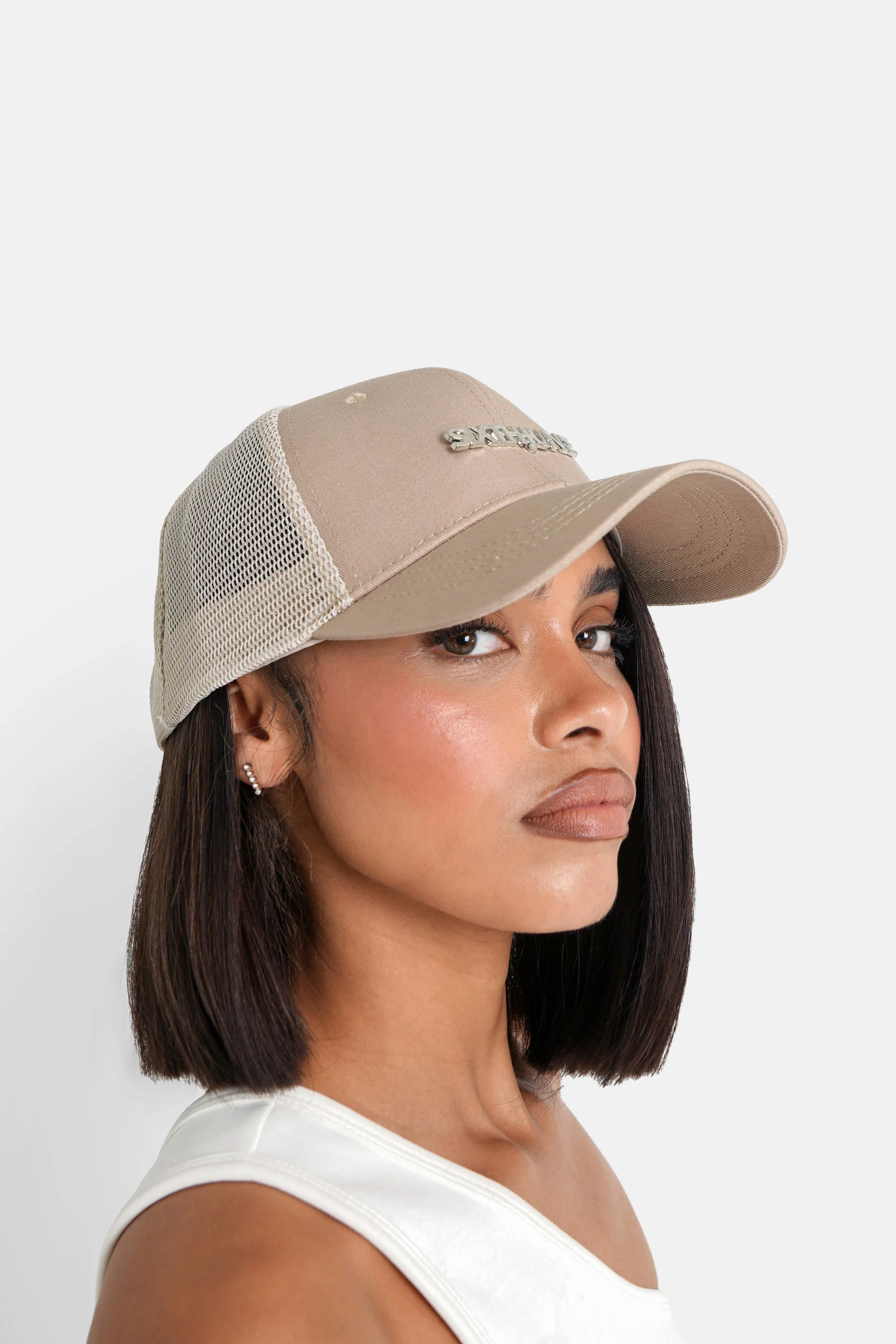 Casquette logo métallique nylon Beige - Image 6