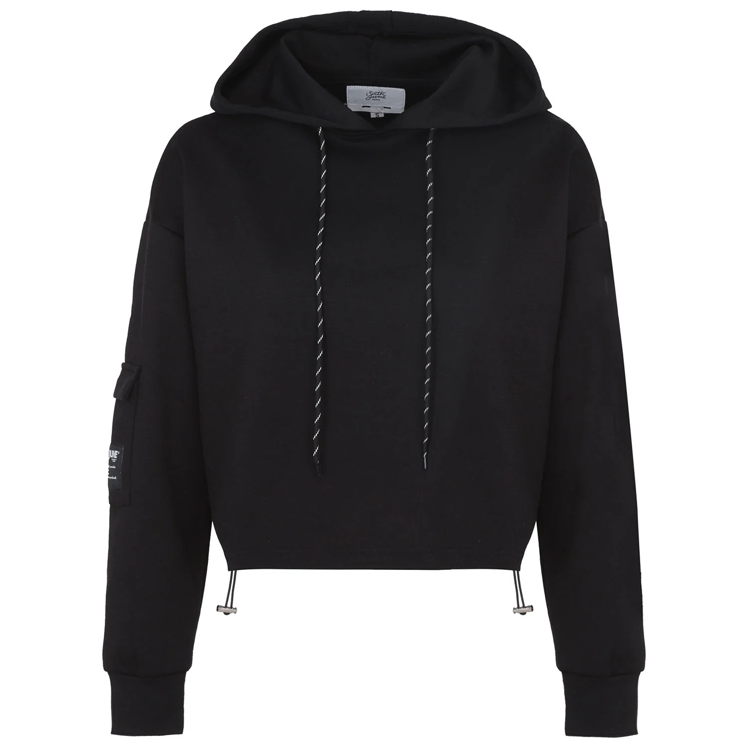 Sweat capuche cargo Noir