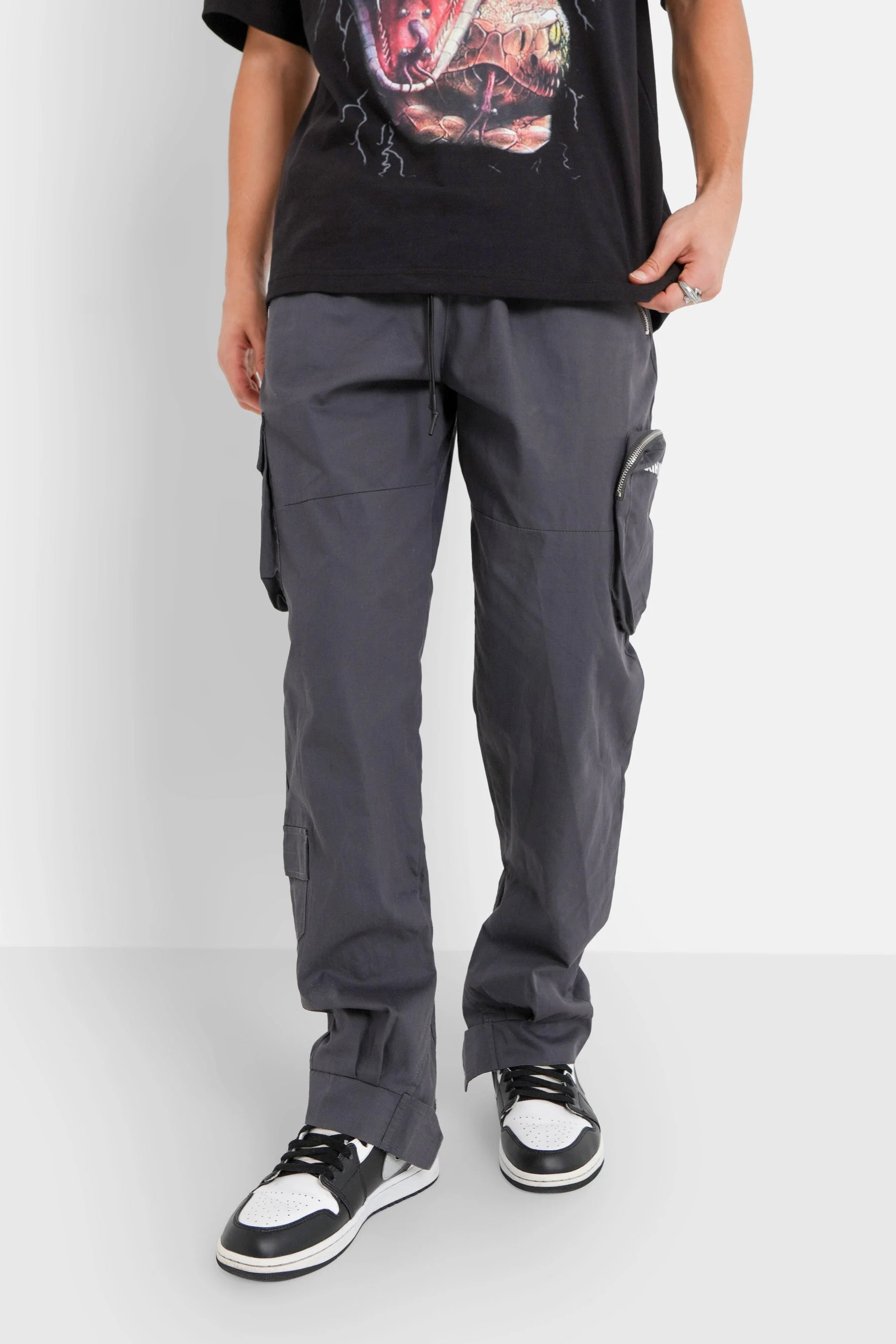 Pantalon cargo zip Gris foncé