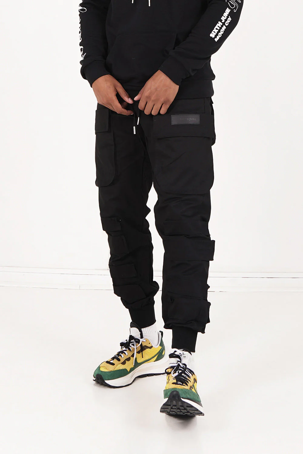 Pantalon cargo tactique large Noir