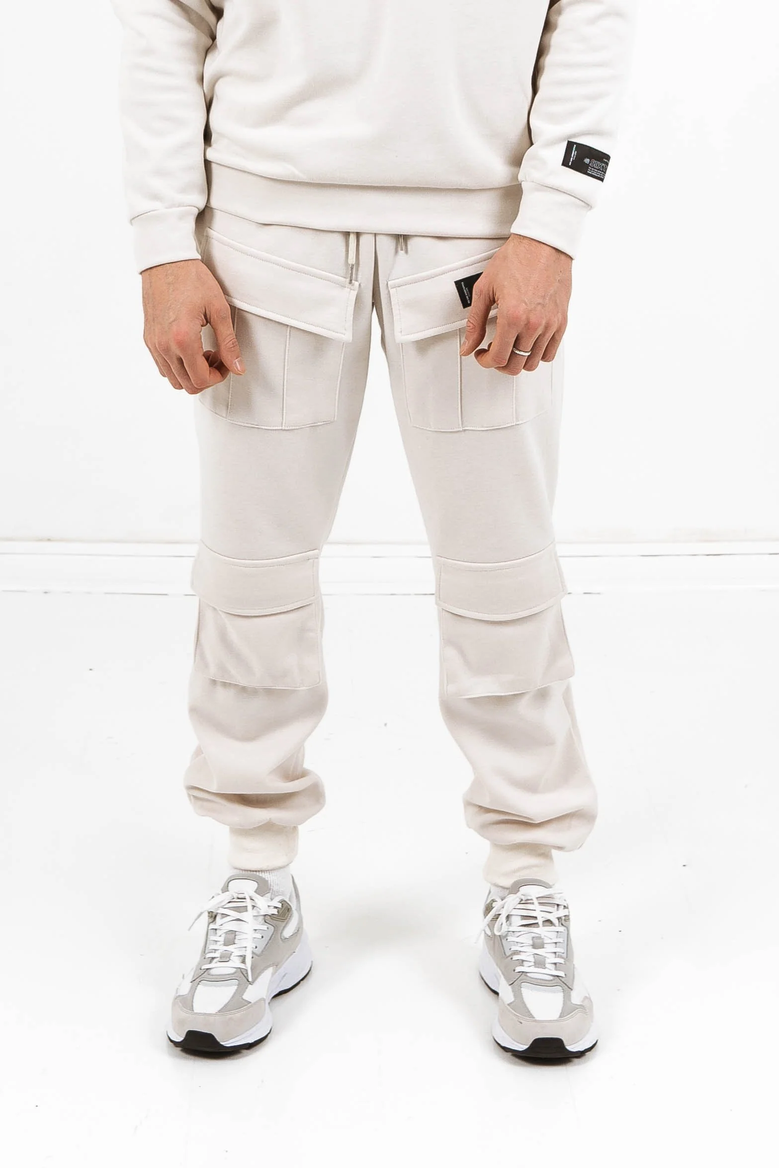 Jogging poches cargo écru