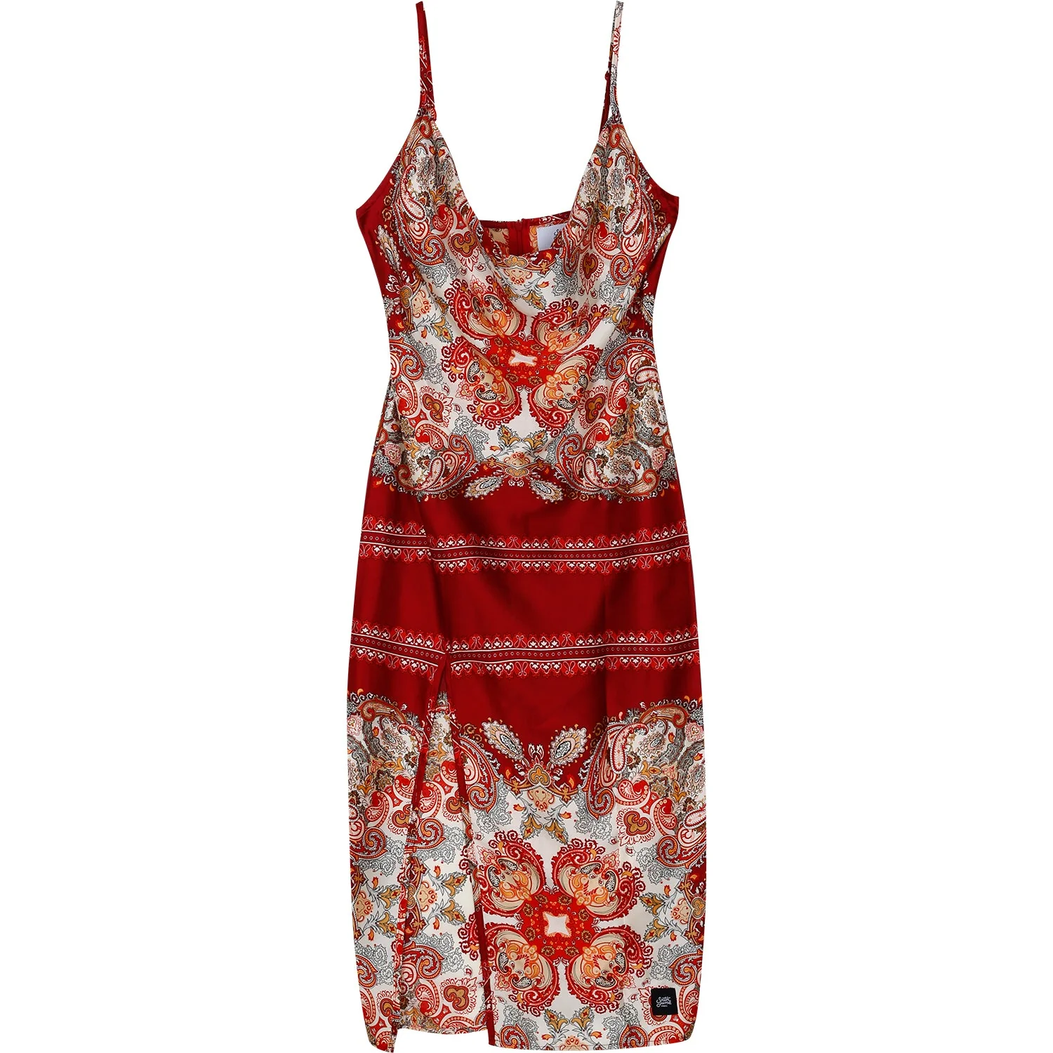 Robe motif orientale Rouge foncé - Image 5