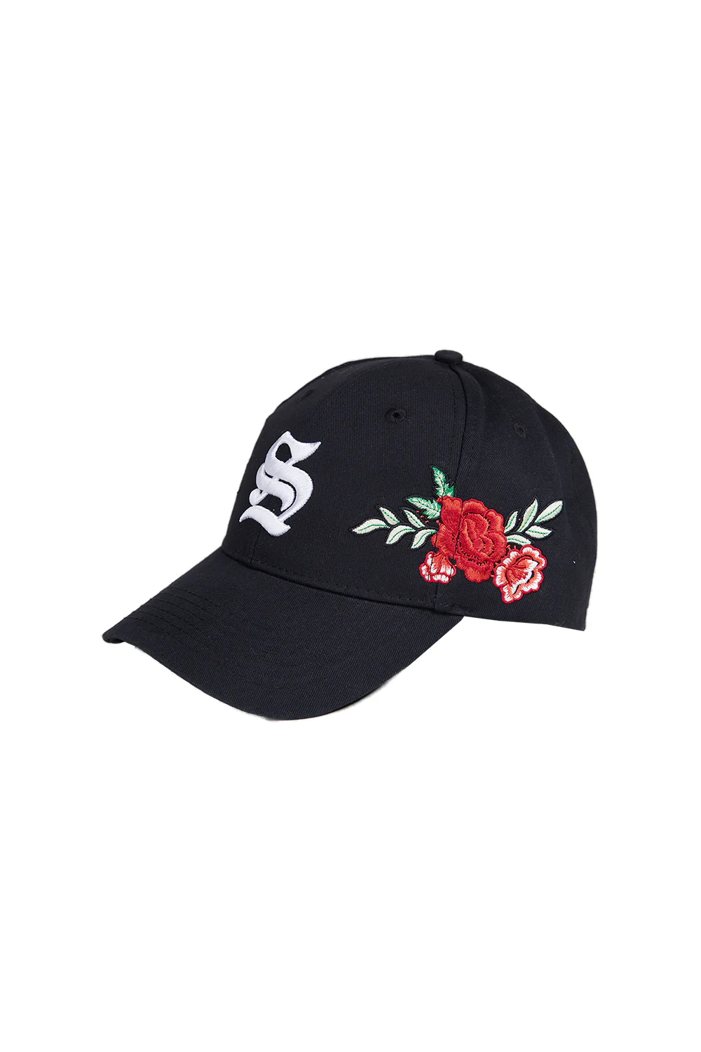 Casquette gothique fleurs noir doré