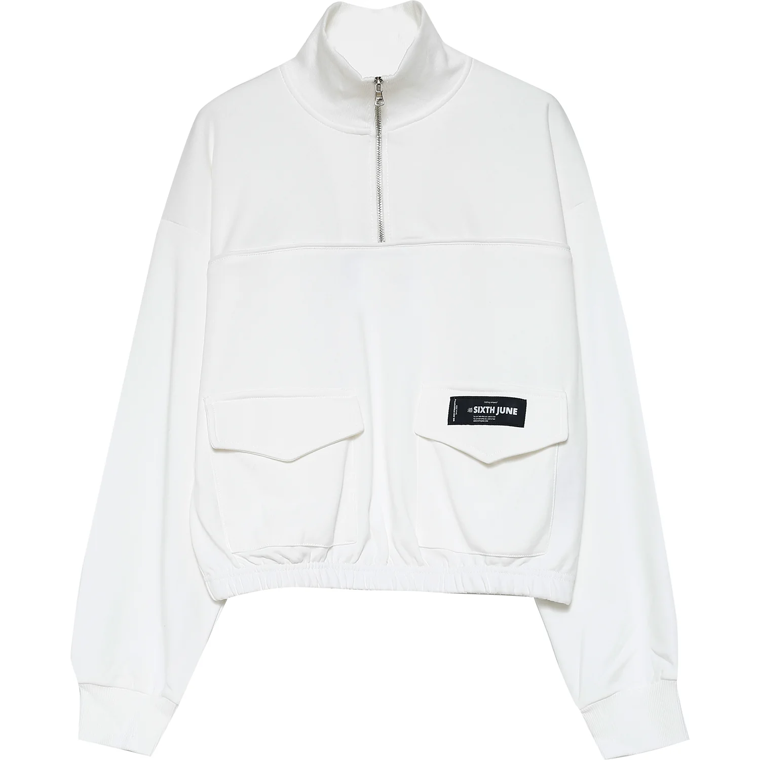 Sweatshirt cargo col blanc