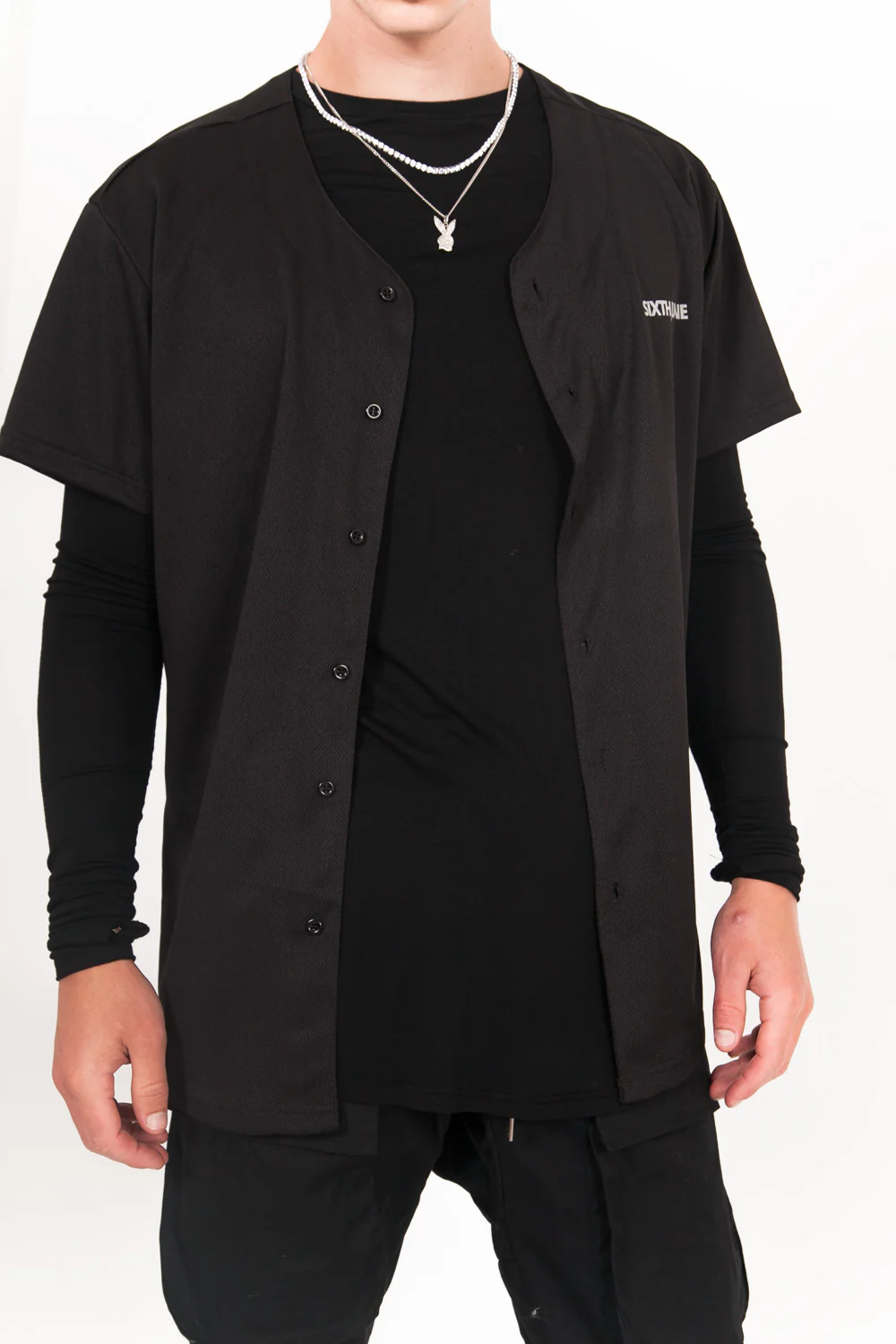 Chemise baseball réfléchissant logo noir - Image 4