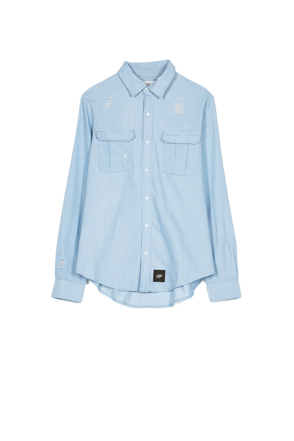 Chemise déchiré poches bleu