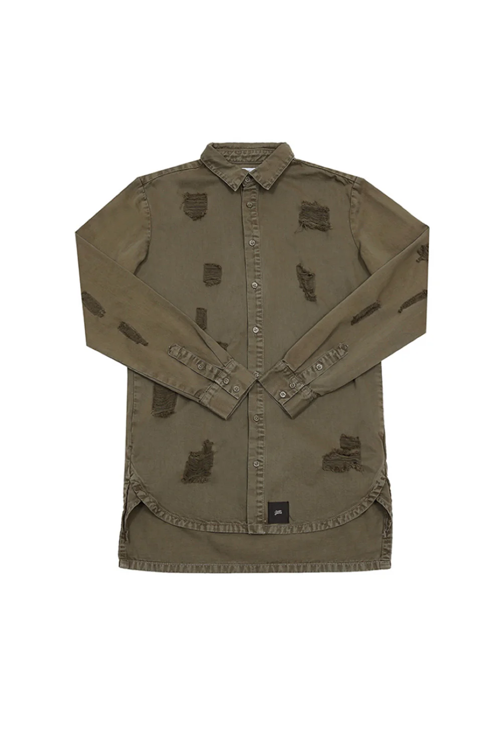 Chemise déchirée jean beige foncé
