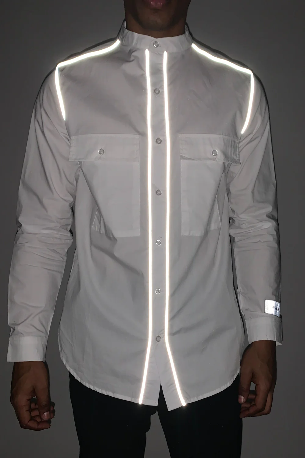 Chemise liseré réfléchissant blanc - Image 2