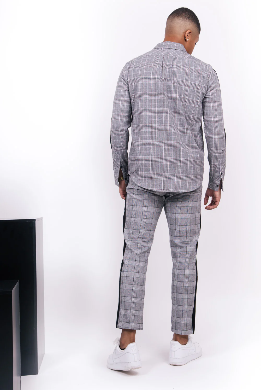 Chemise Prince de Galles bandes gris - Image 5