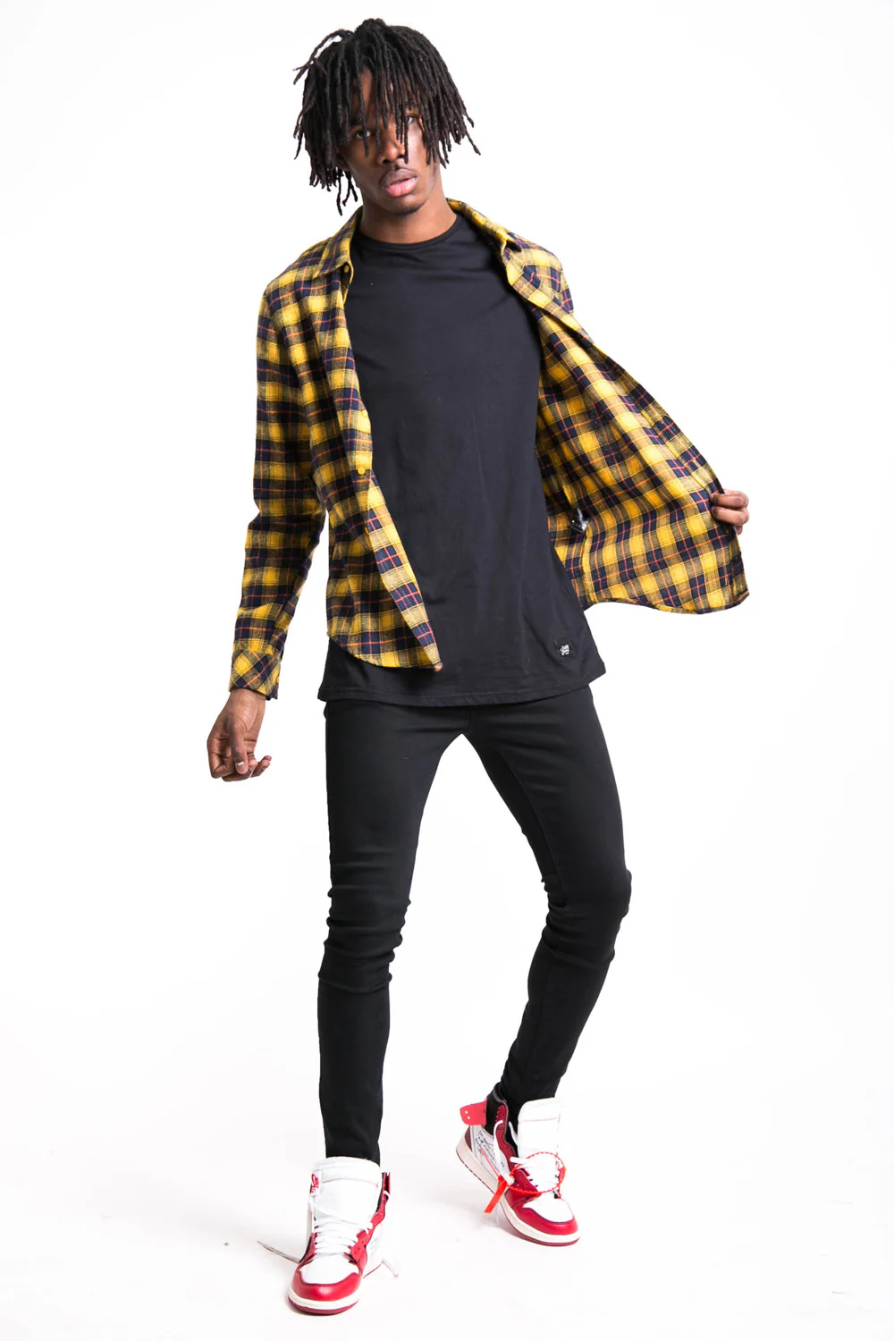 Chemise tartan bandes jaune - Image 3
