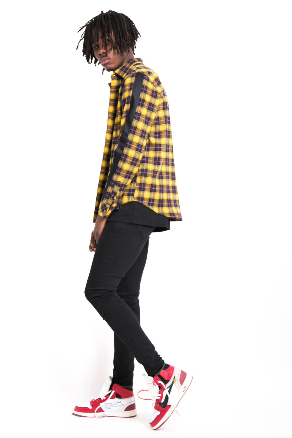 Chemise tartan bandes jaune - Image 4