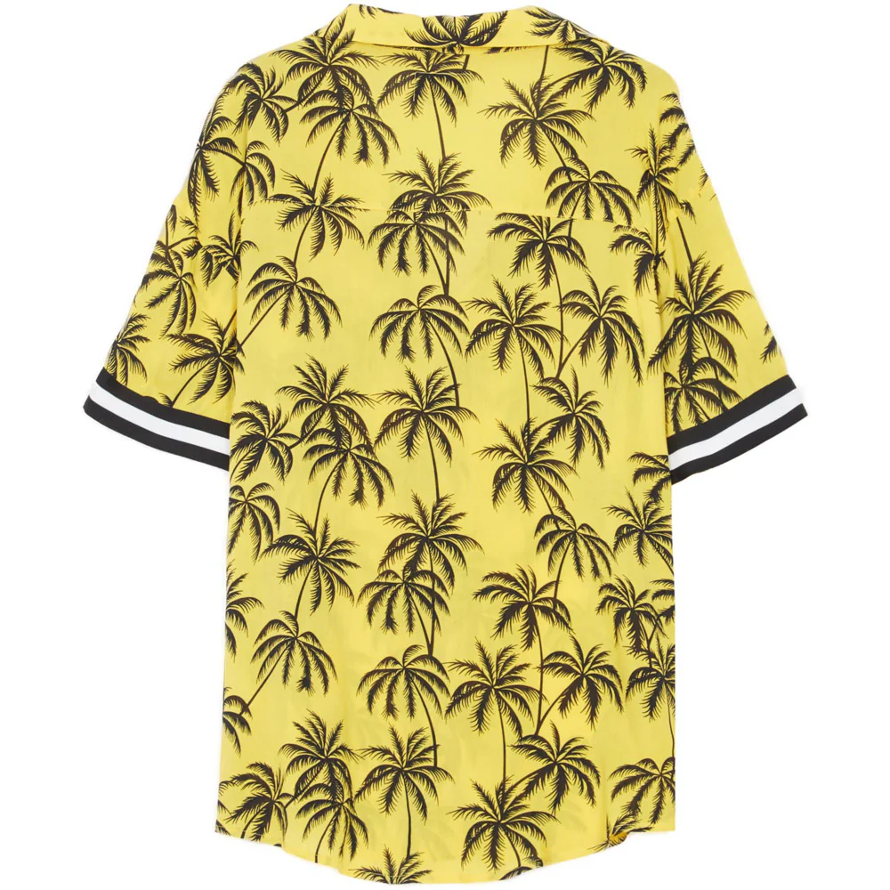 Chemisette large palmiers bandes jaune noir - Image 7
