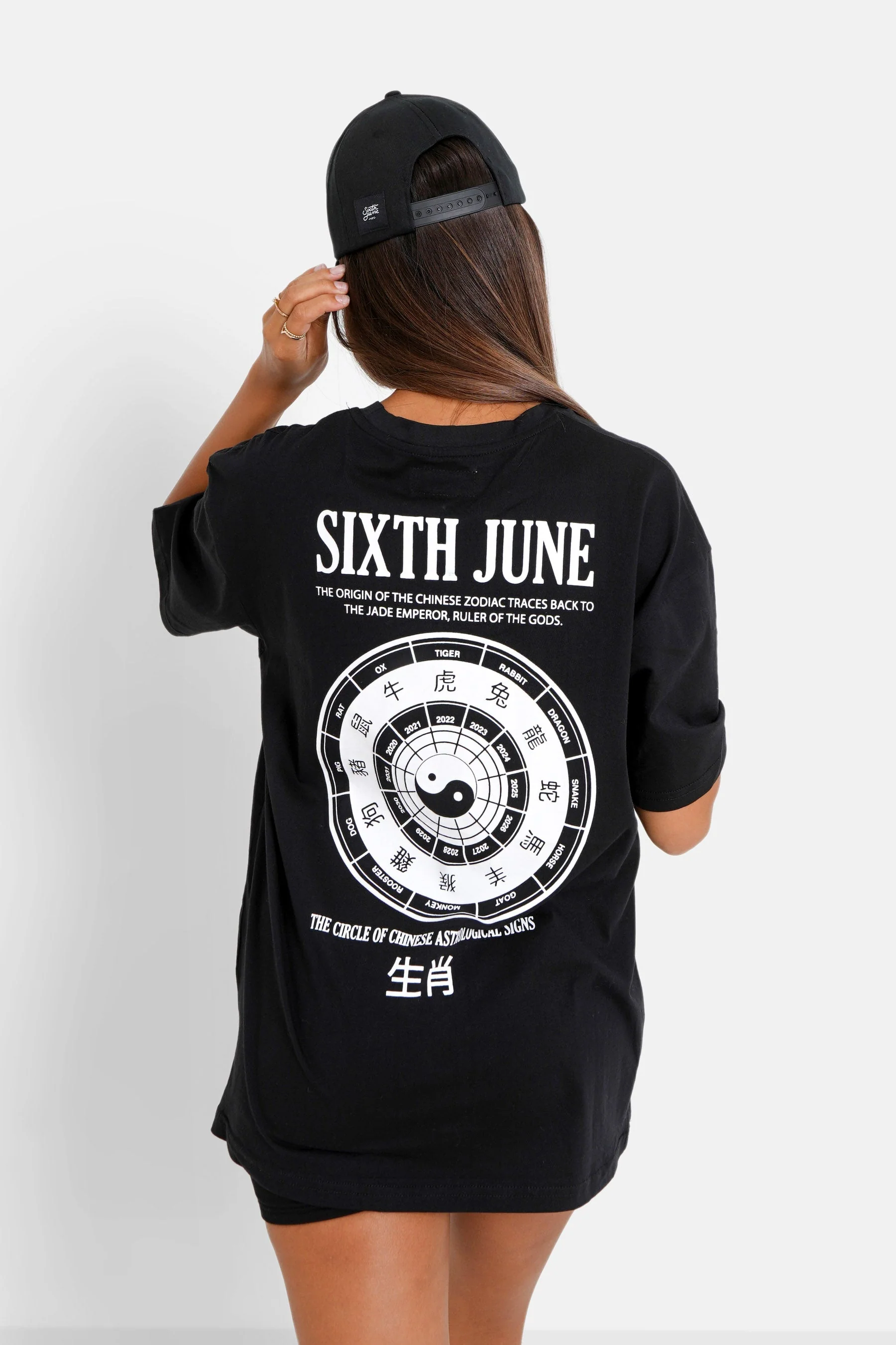 T-shirt astrologie chinese long Noir