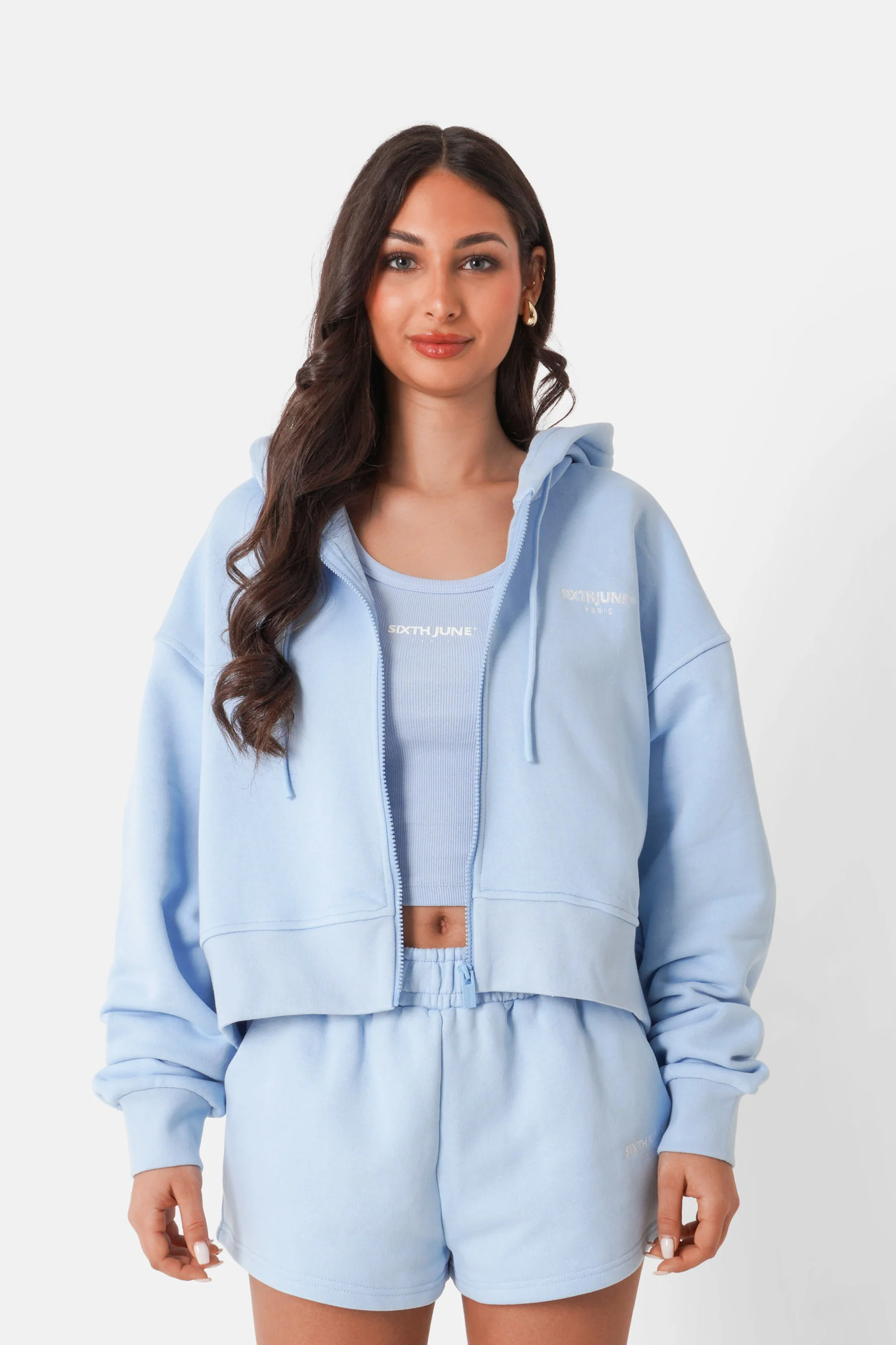 LOGO zipped hoodie