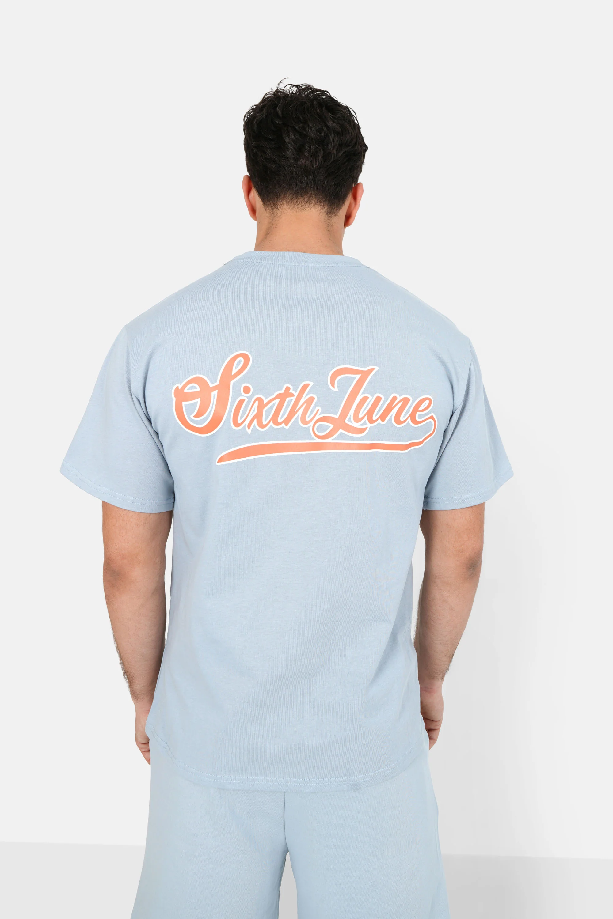 T-shirt rétro logo bleu clair