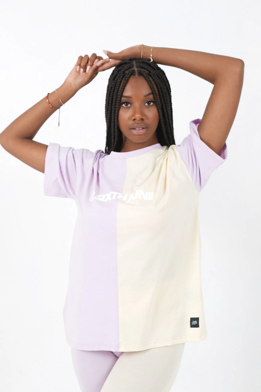 T-shirt bicolore Violet clair