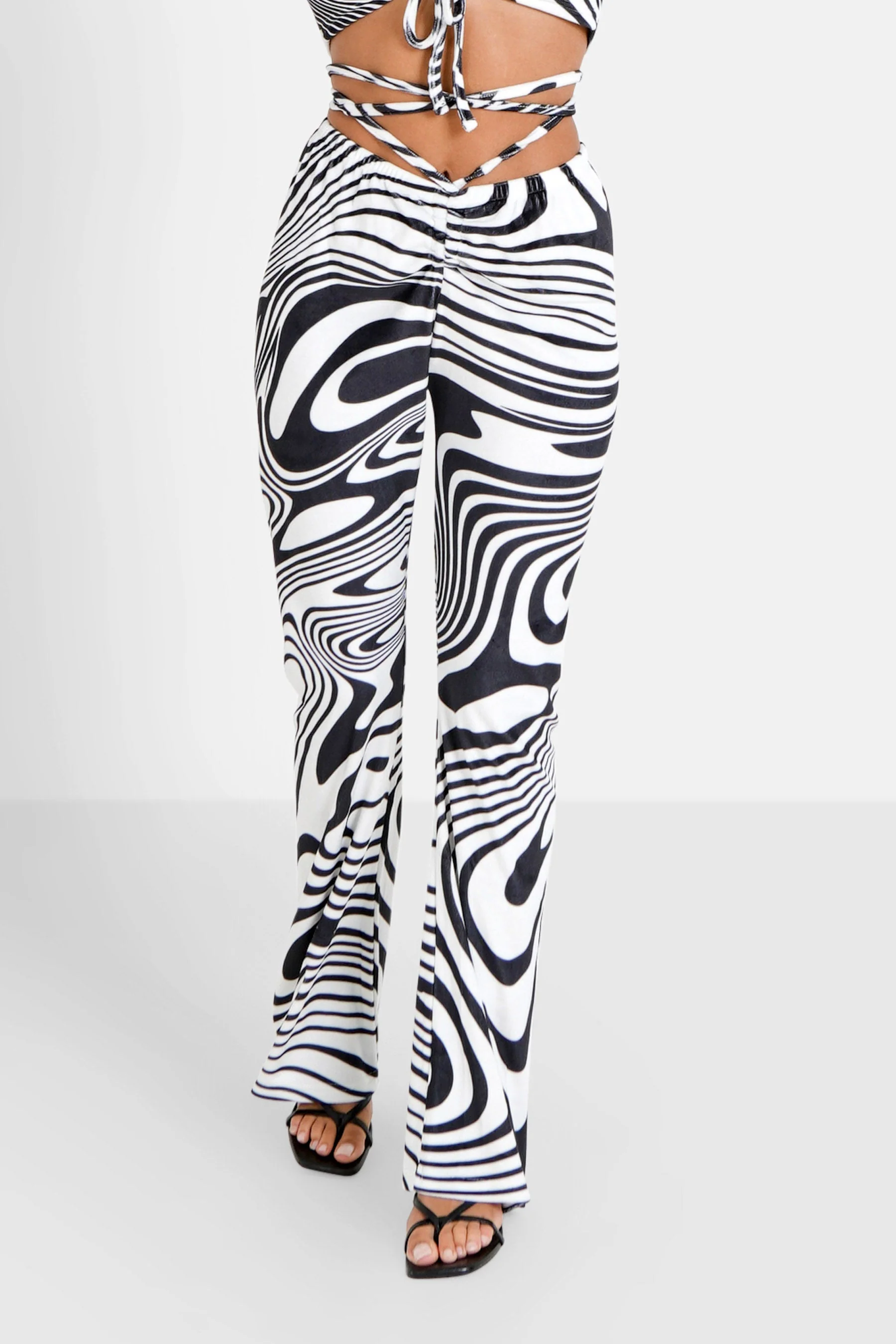 Pantalon psychédélique cordons Noir