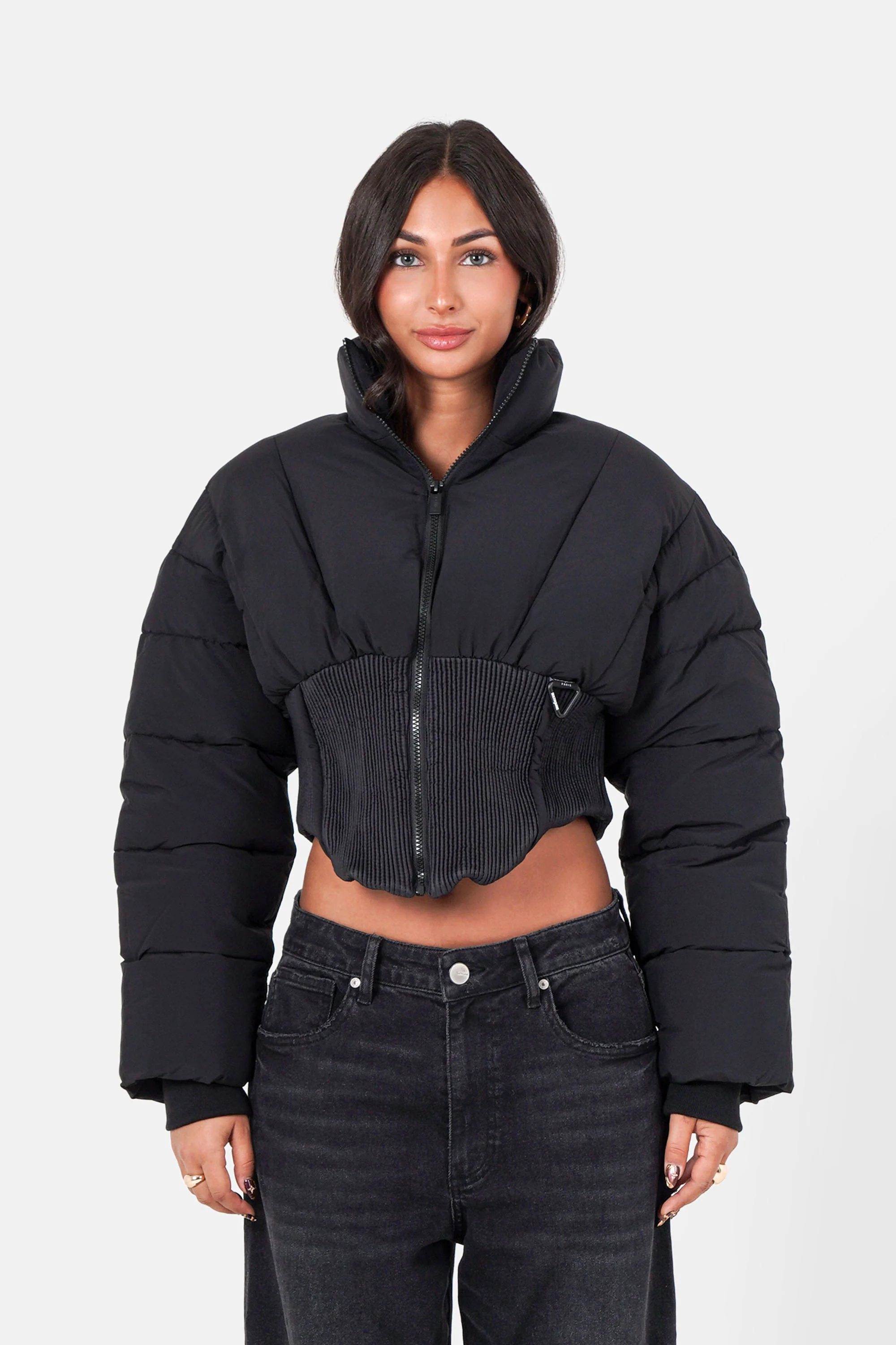 CORSET cropped puffer jacket