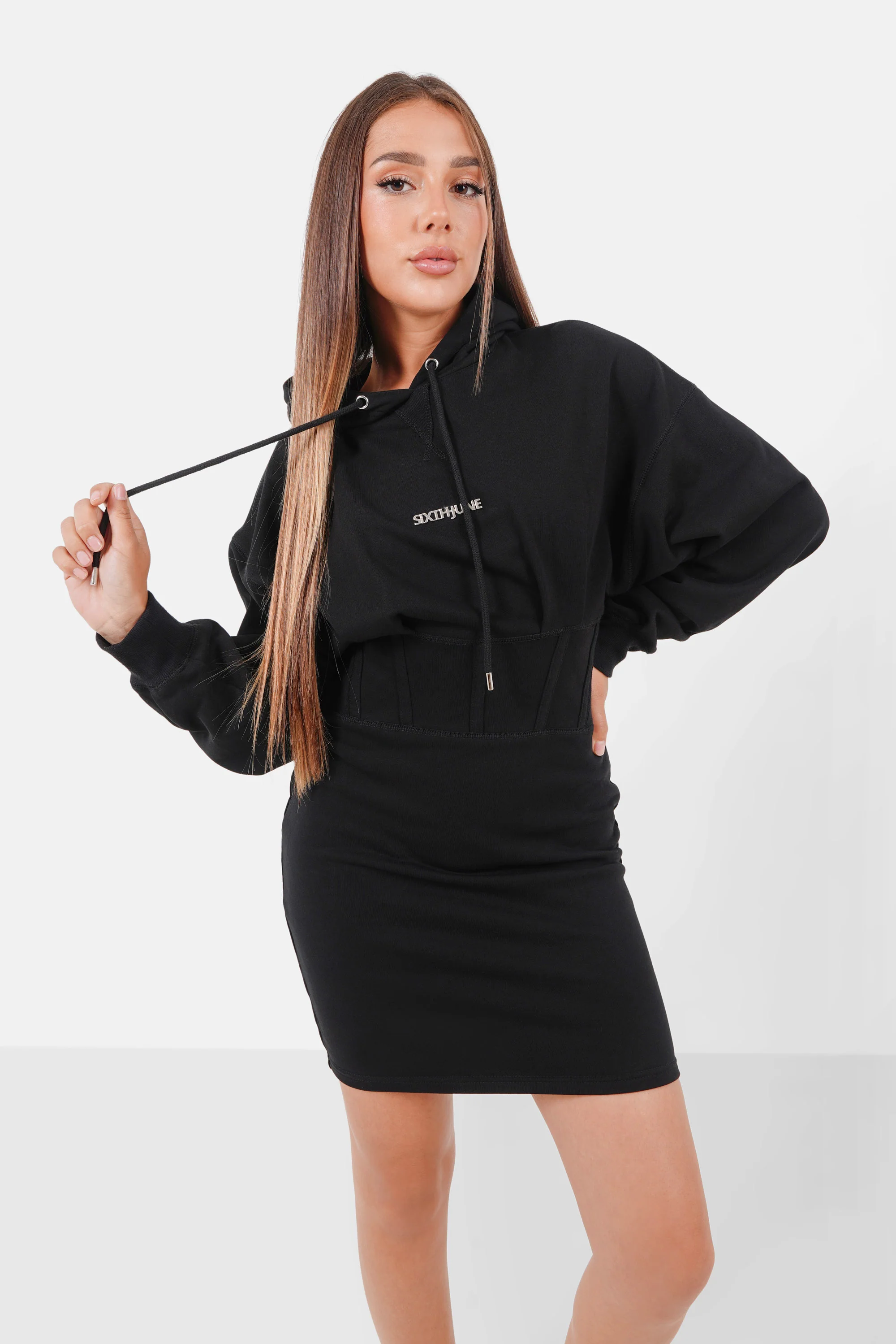 Robe sweat logo métallique Noir