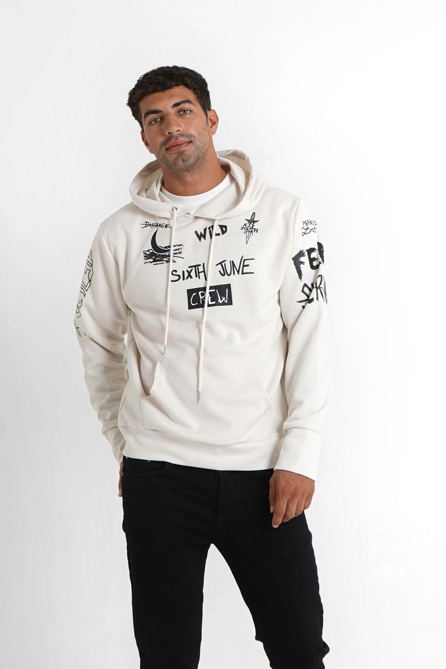 Sweat à capuche crew Beige