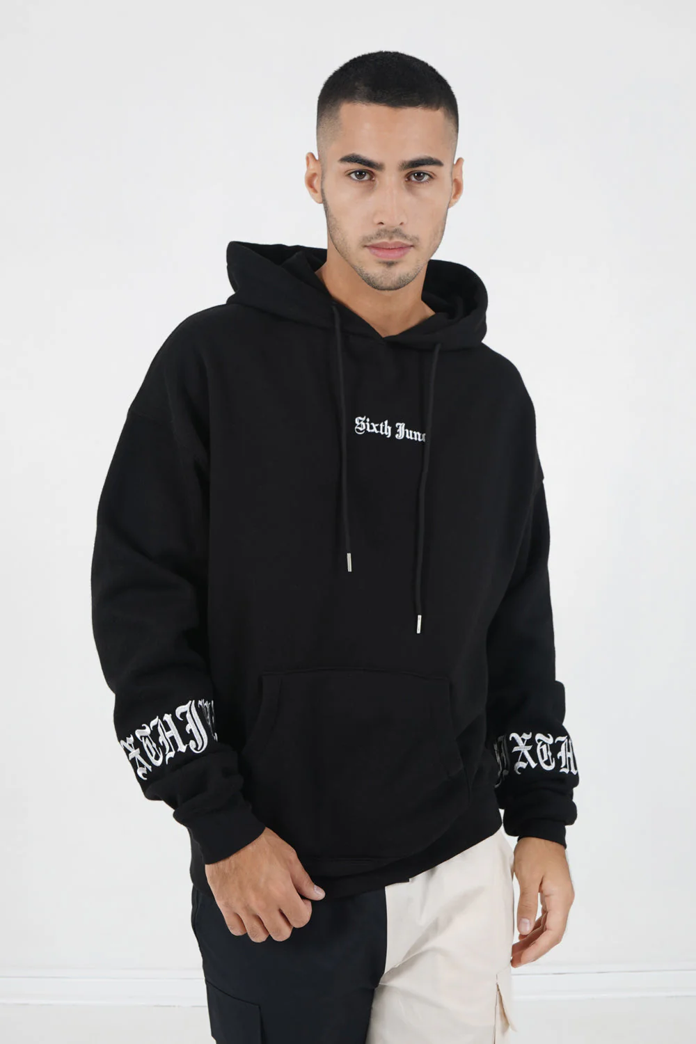 Sweat capuche crew manches Noir - Image 5