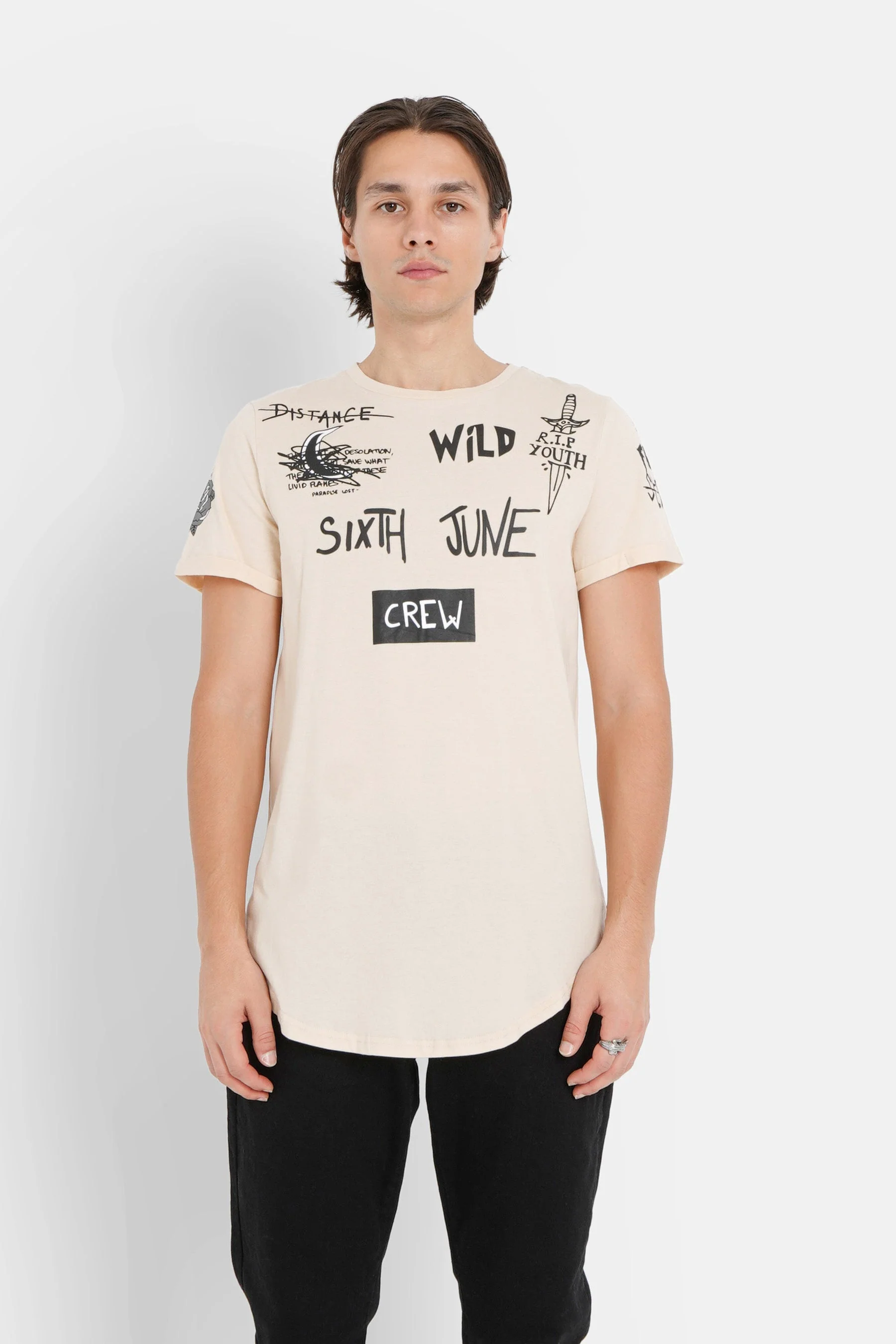 T-shirt crew Beige