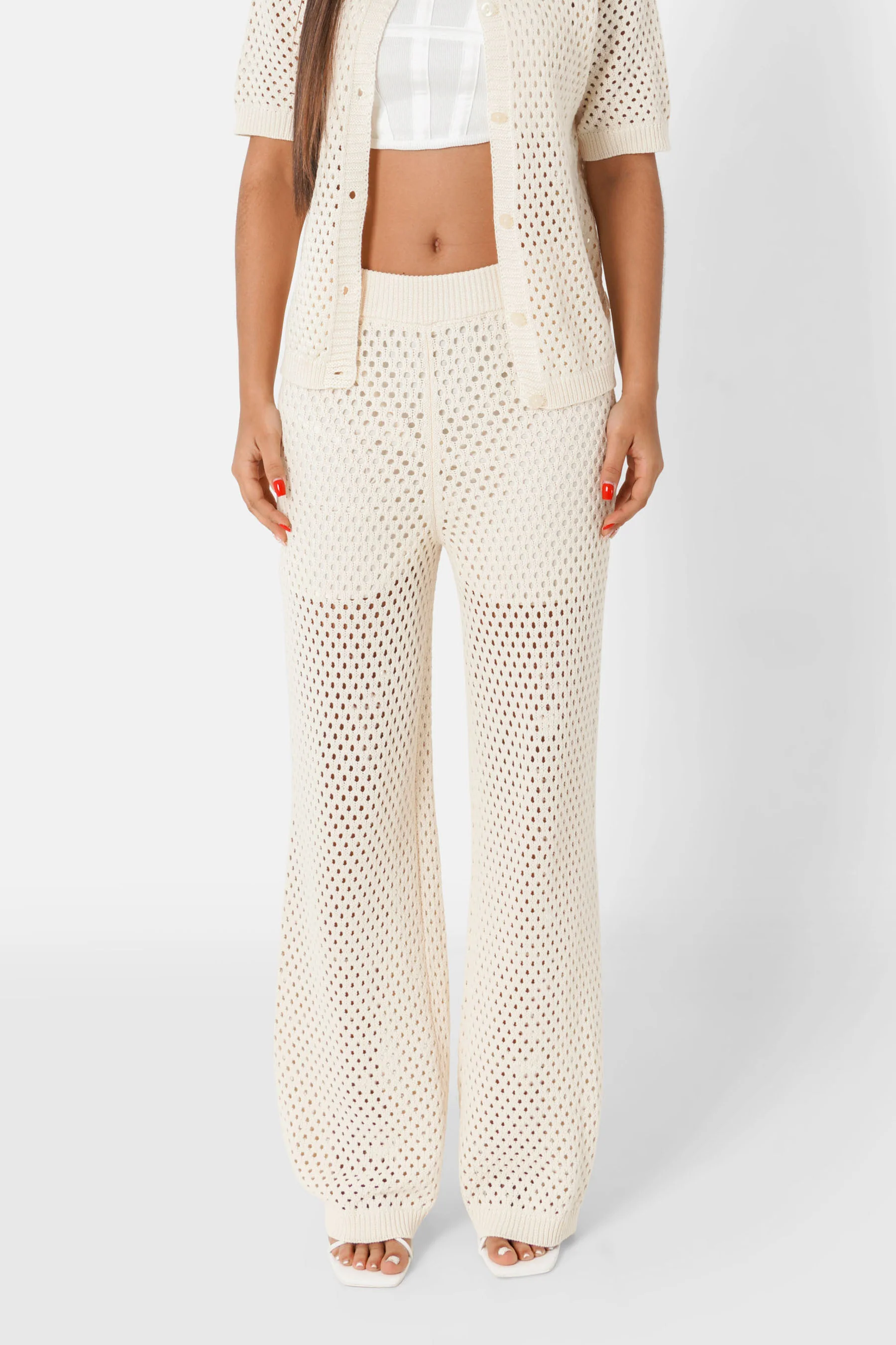 CROCHET knit pant