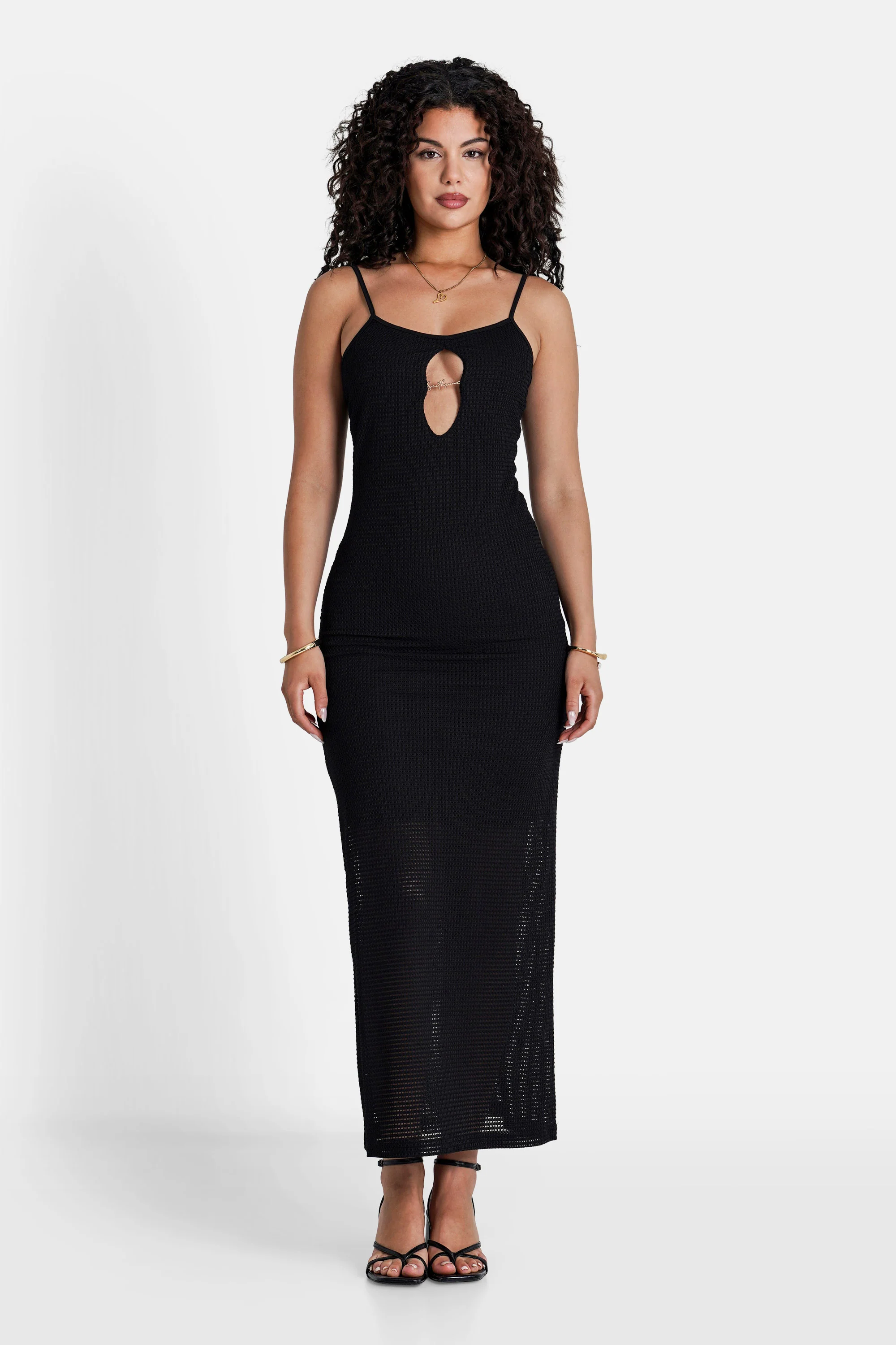 CROCHET jewel maxi w/s dress