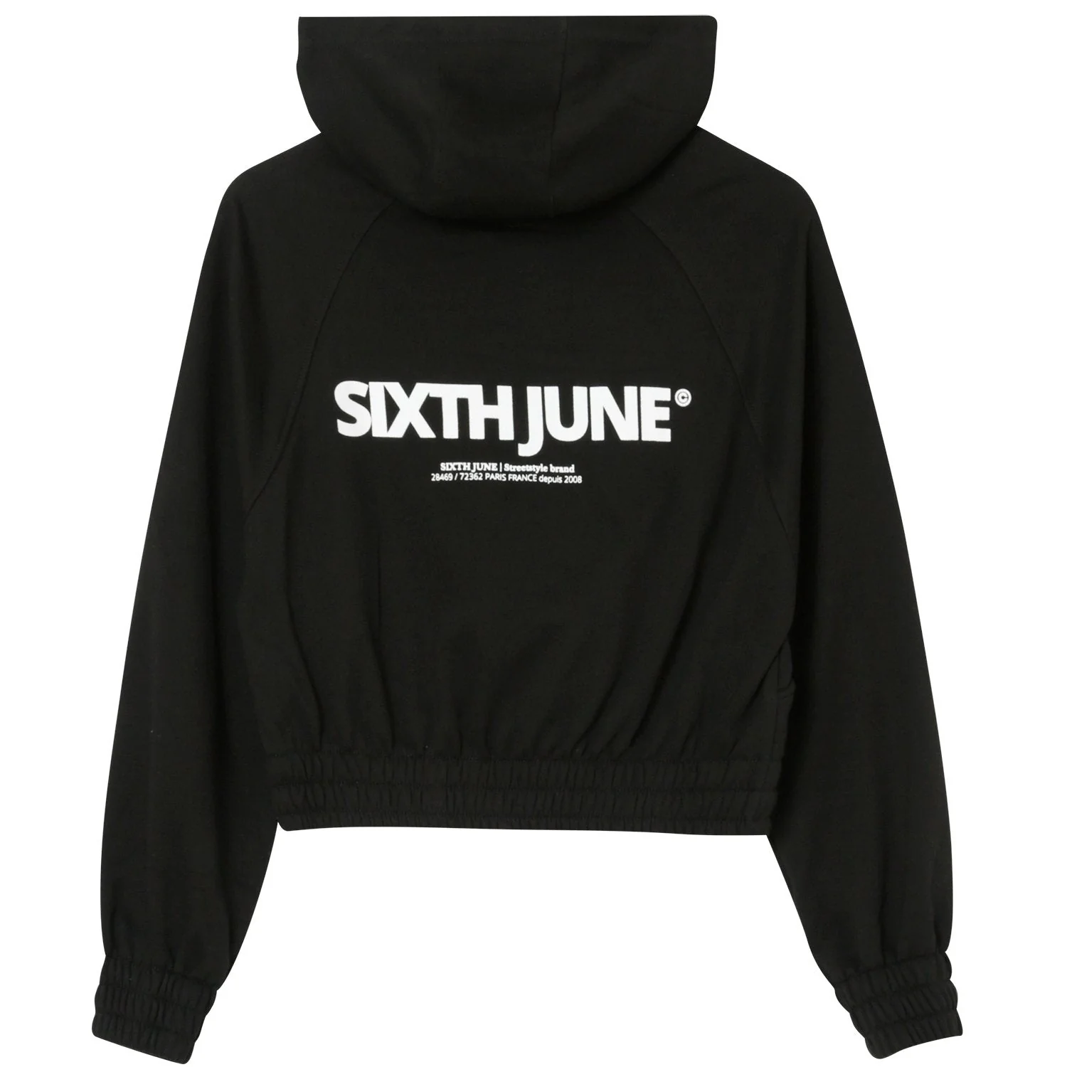 Sweat capuche court logo Noir - Image 6