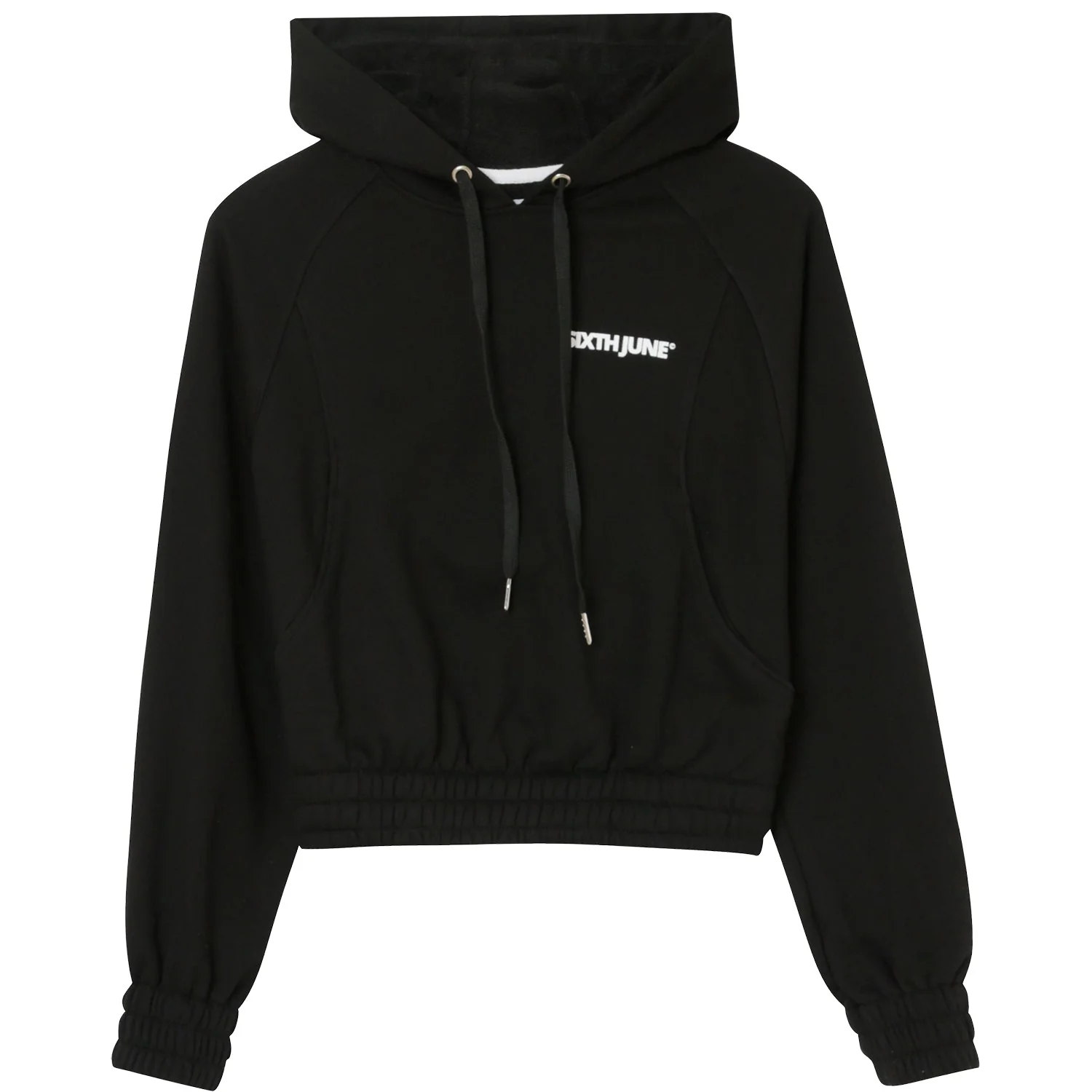 Sweat capuche court logo Noir - Image 7