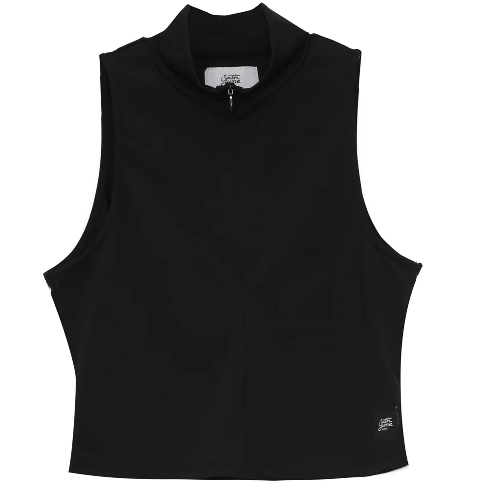 Top court ouverture zippée noir