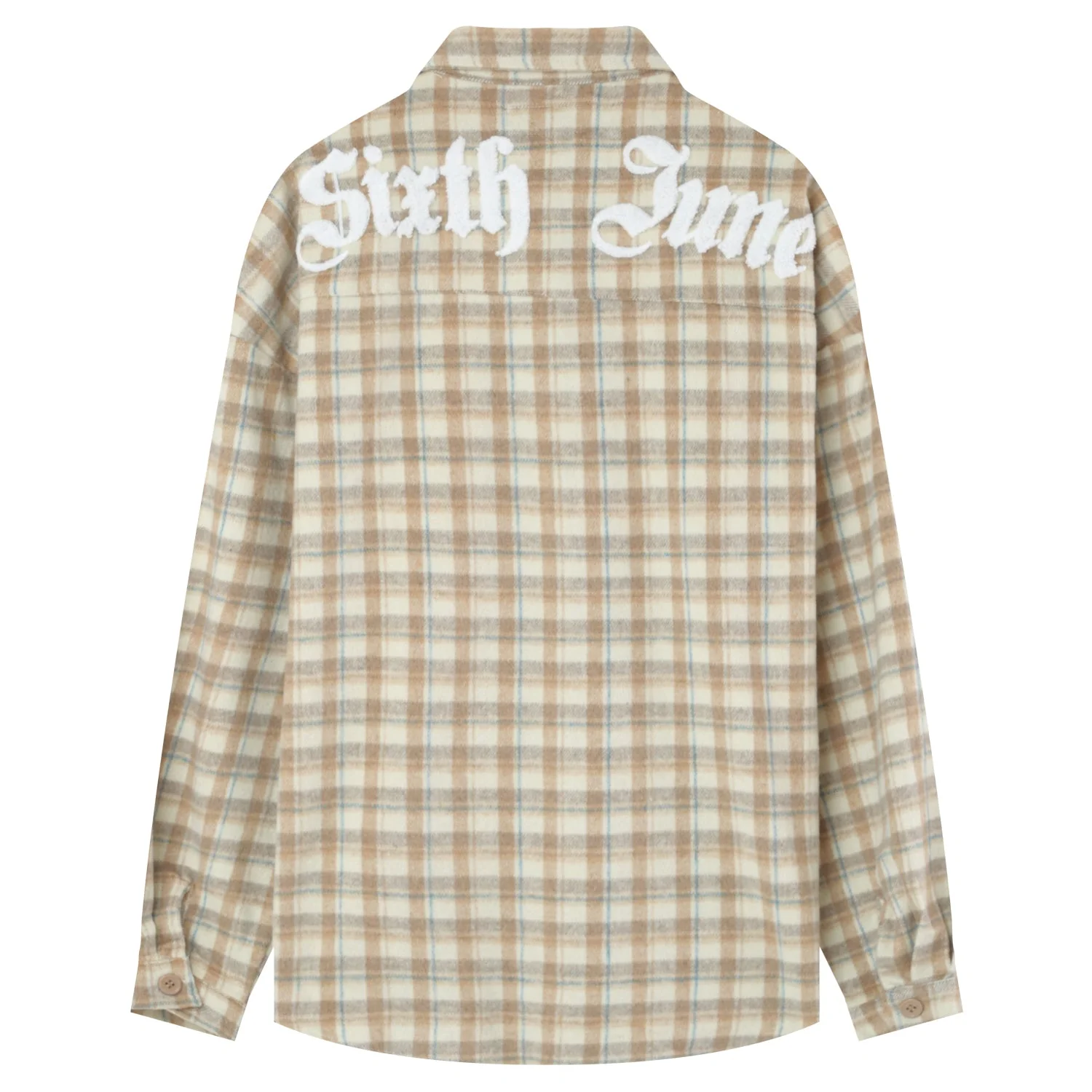 Chemise tartan patch bouclette Beige - Image 6