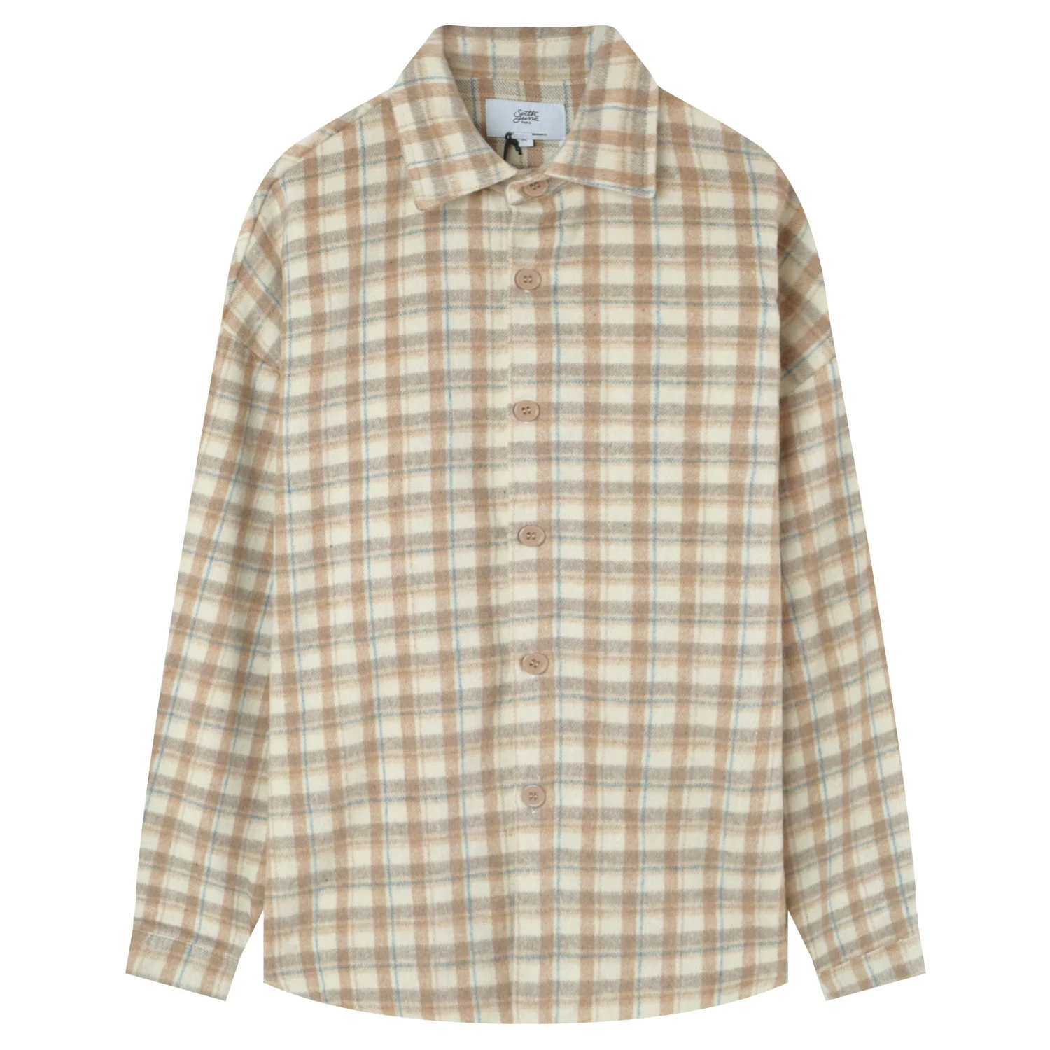 Chemise tartan patch bouclette Beige - Image 7