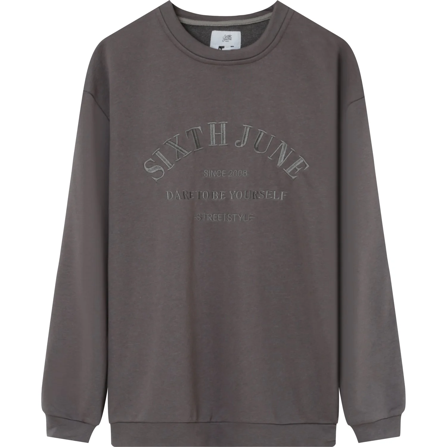 Sweatshirt broderies Gris foncé - Image 6