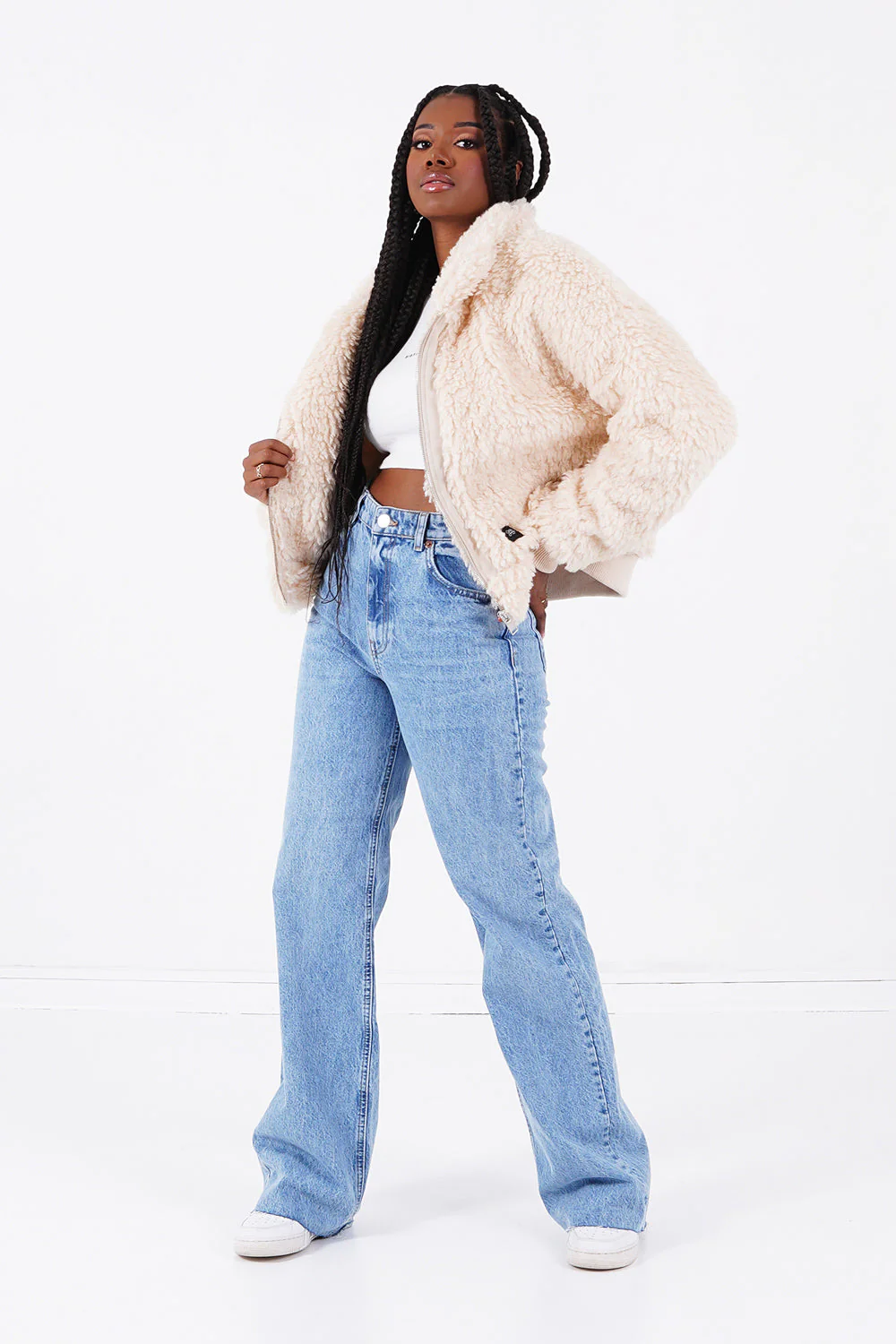 Veste peau mouton courte Beige - Image 2