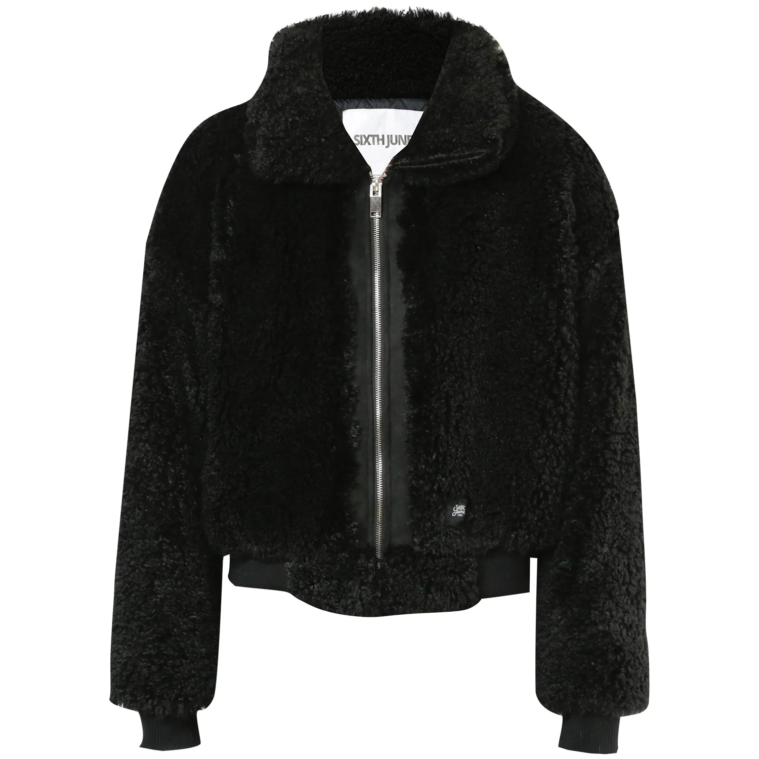 Veste peau mouton courte Noir - Image 6