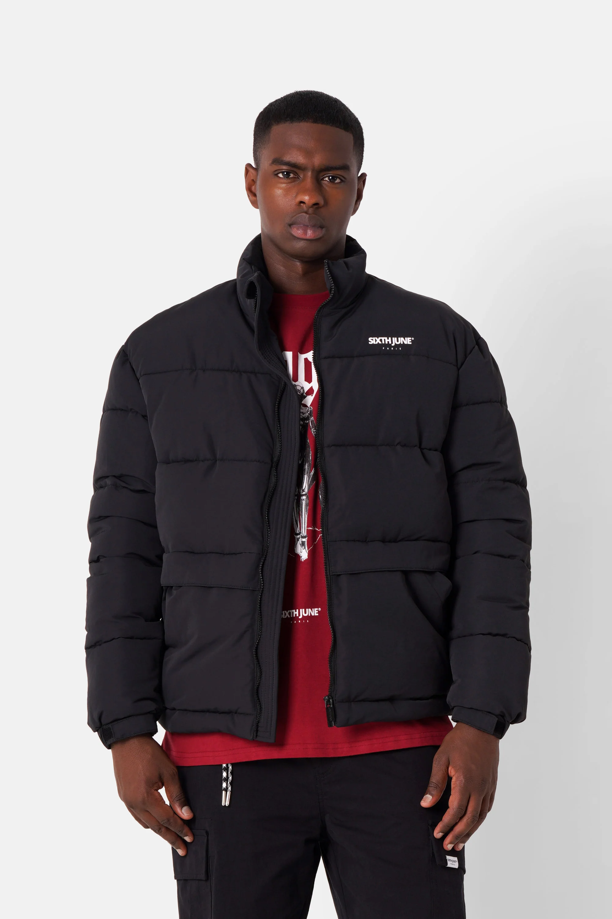 PRINTED logo puffer jacket