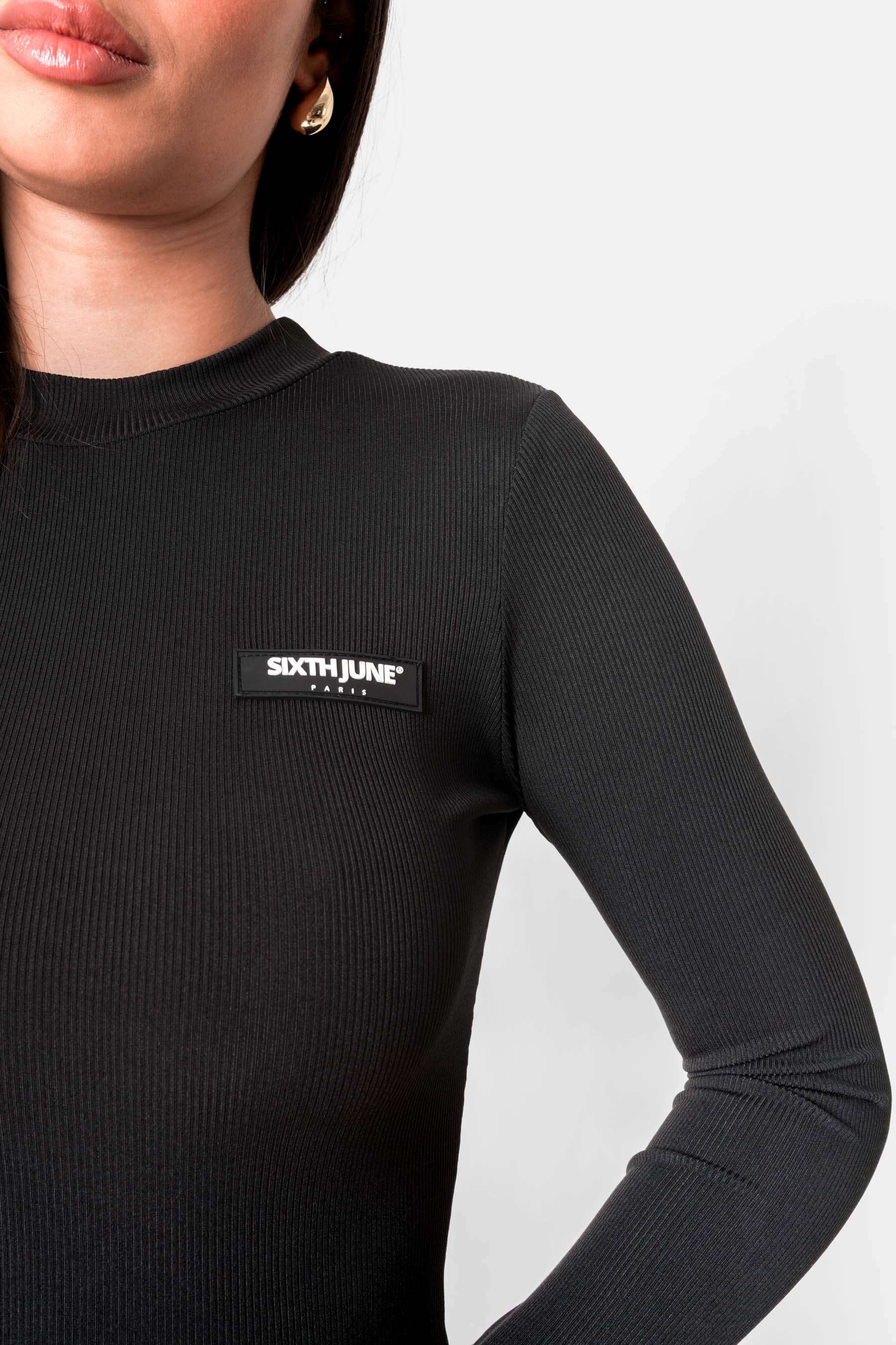EMBROIDERED logo midi l/s dress - Image 4