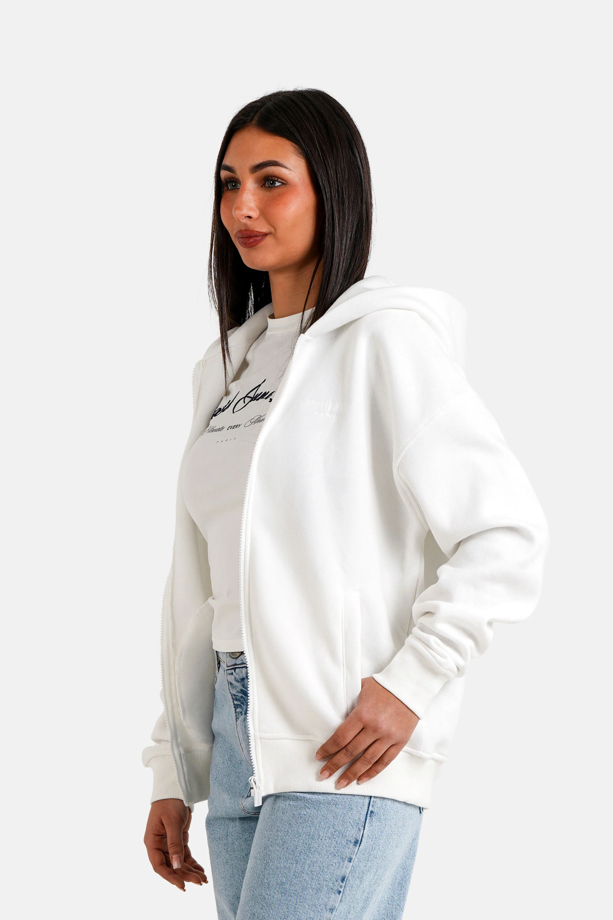 Sweatshirt zip elevate Blanc - Image 4